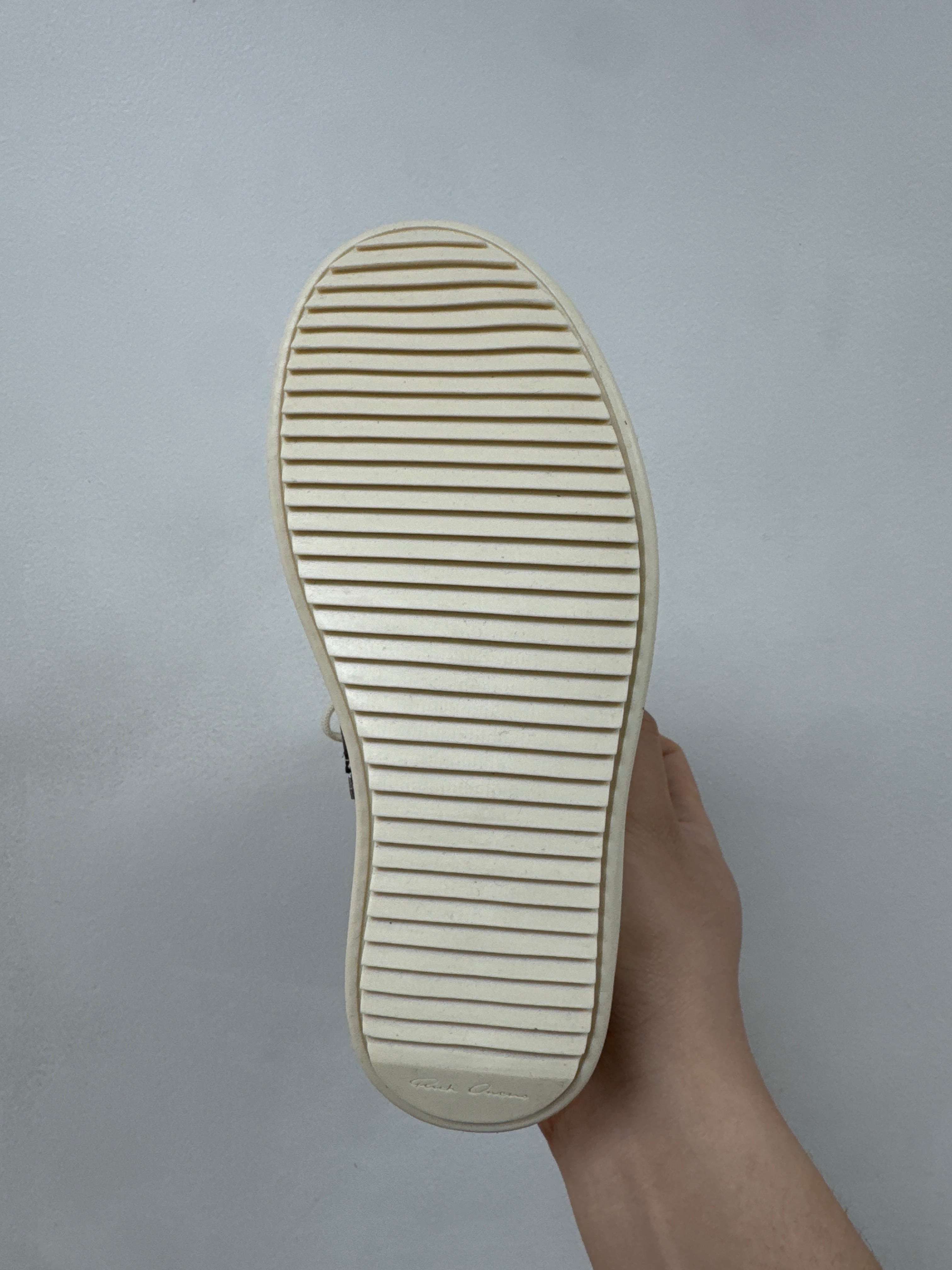 Rick Owens 'Geobasket Jumbo Lace' Hi Black & Milk Sneakers (Kid's)