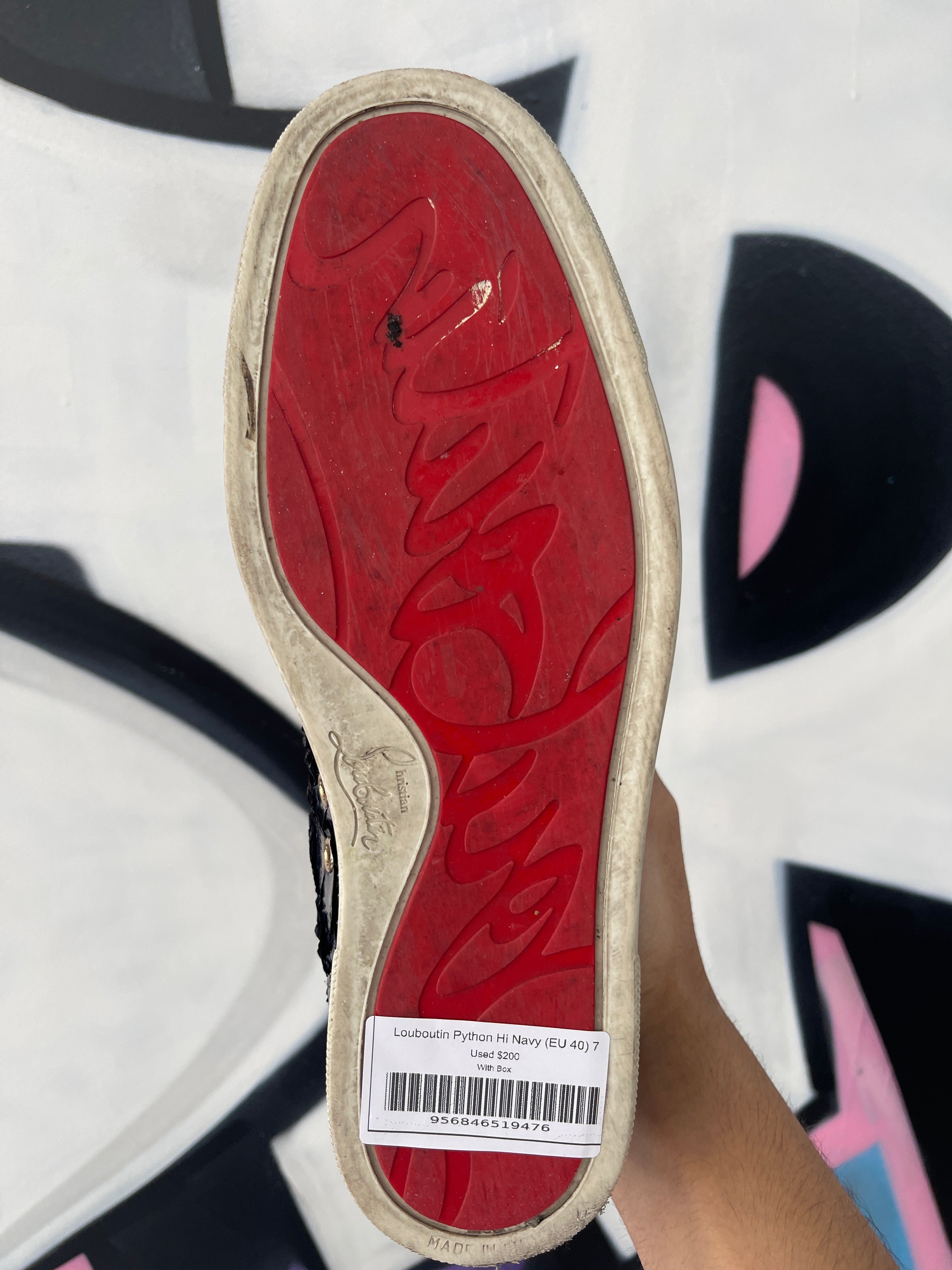 Louboutin Python Hi Navy (EU 40) Used 7 With Box