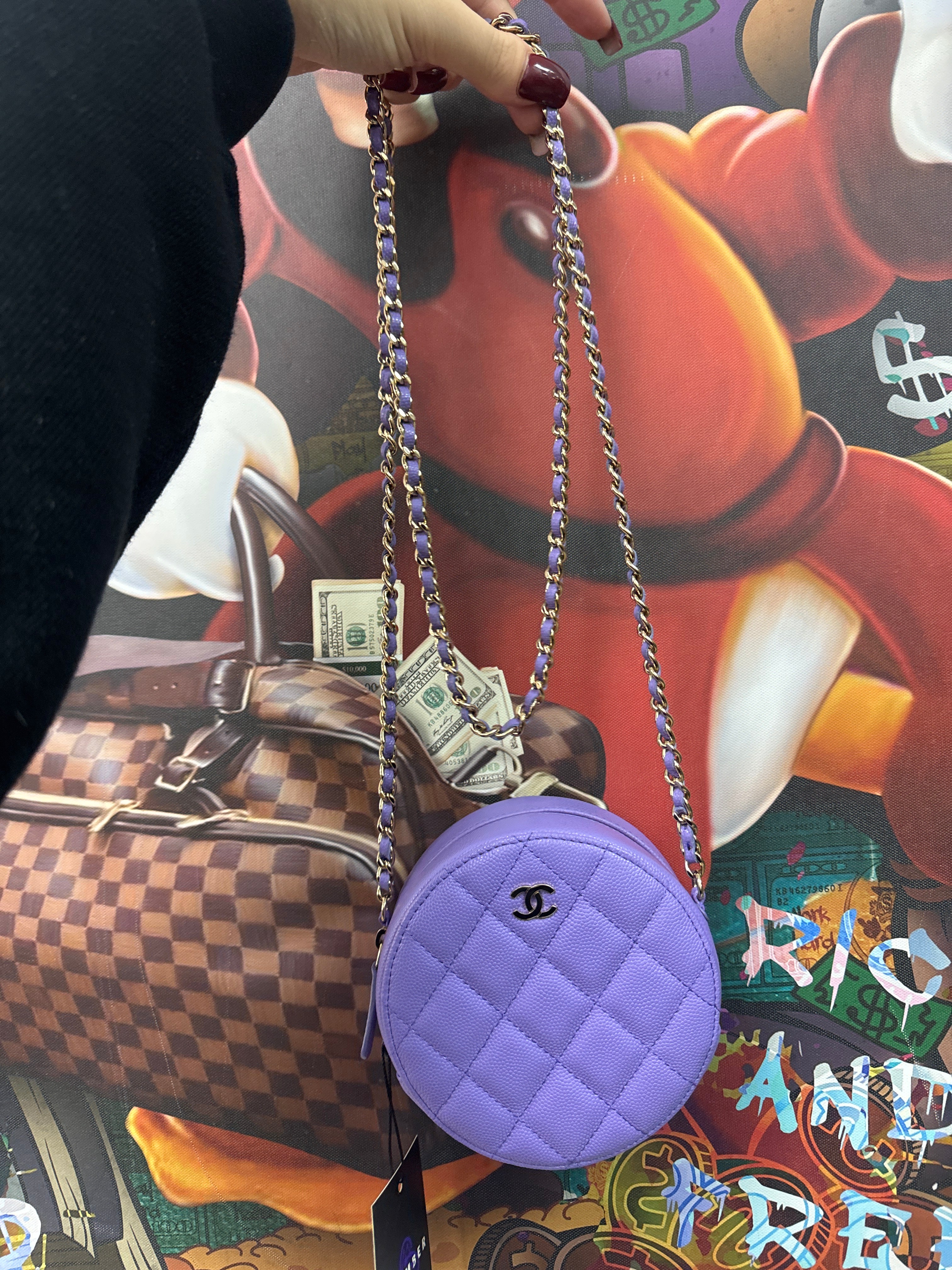 Chanel Purple Round 20 Shoulder Bag