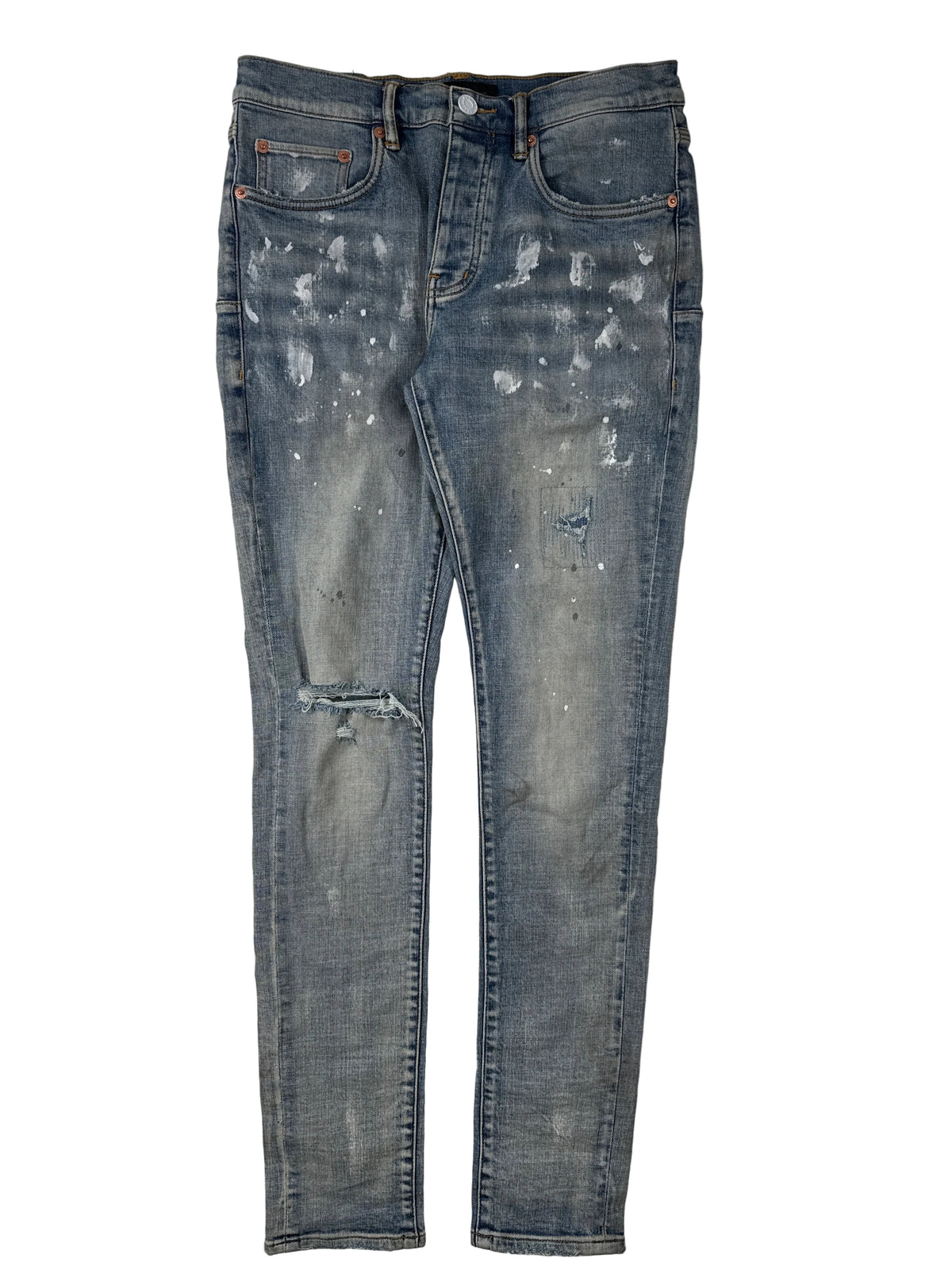 Purple Brand Jeans Light Wash Paint Splatter Used 31 N/A
