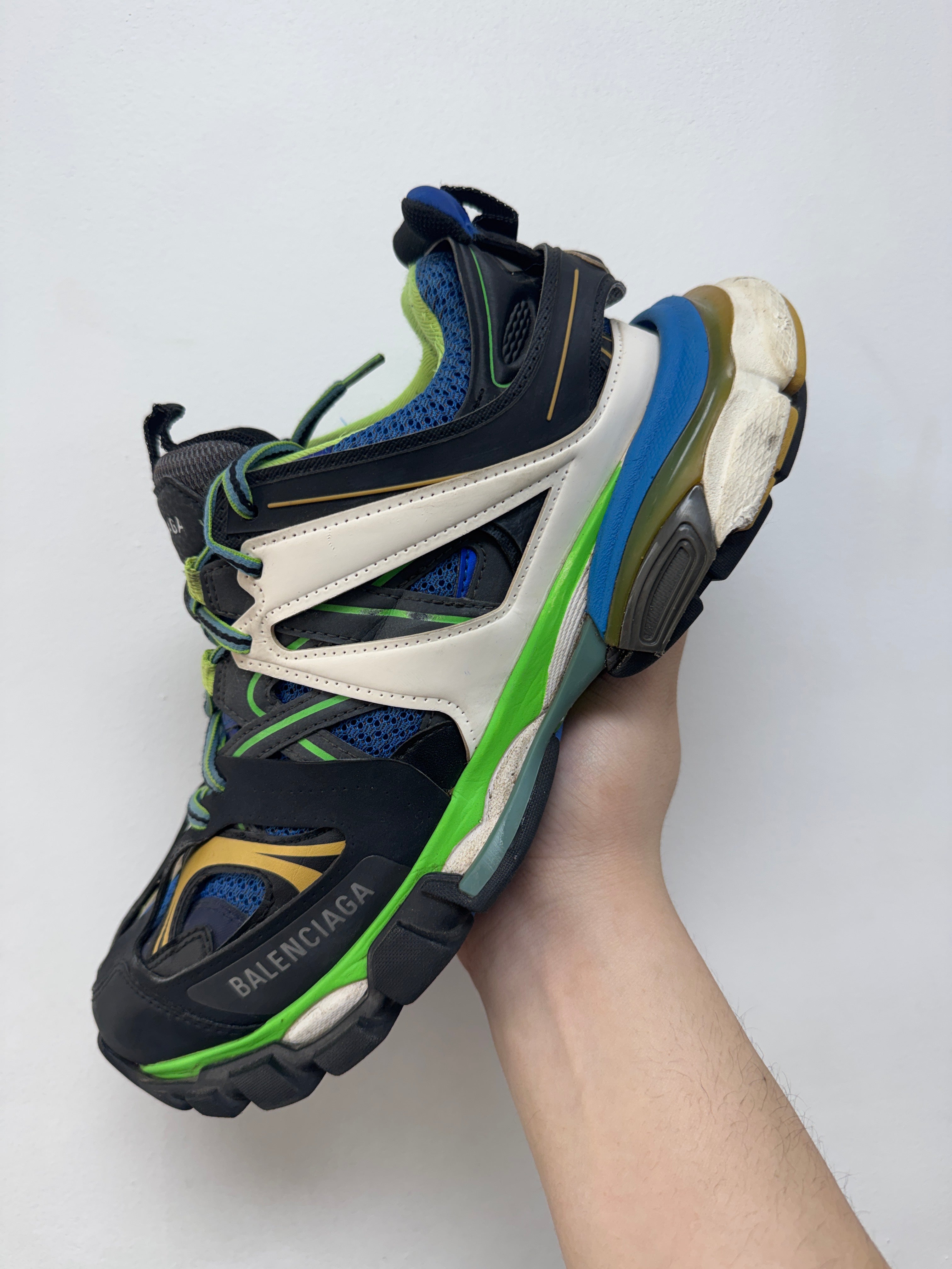 Balenciaga Blue Lime Track Sneakers
