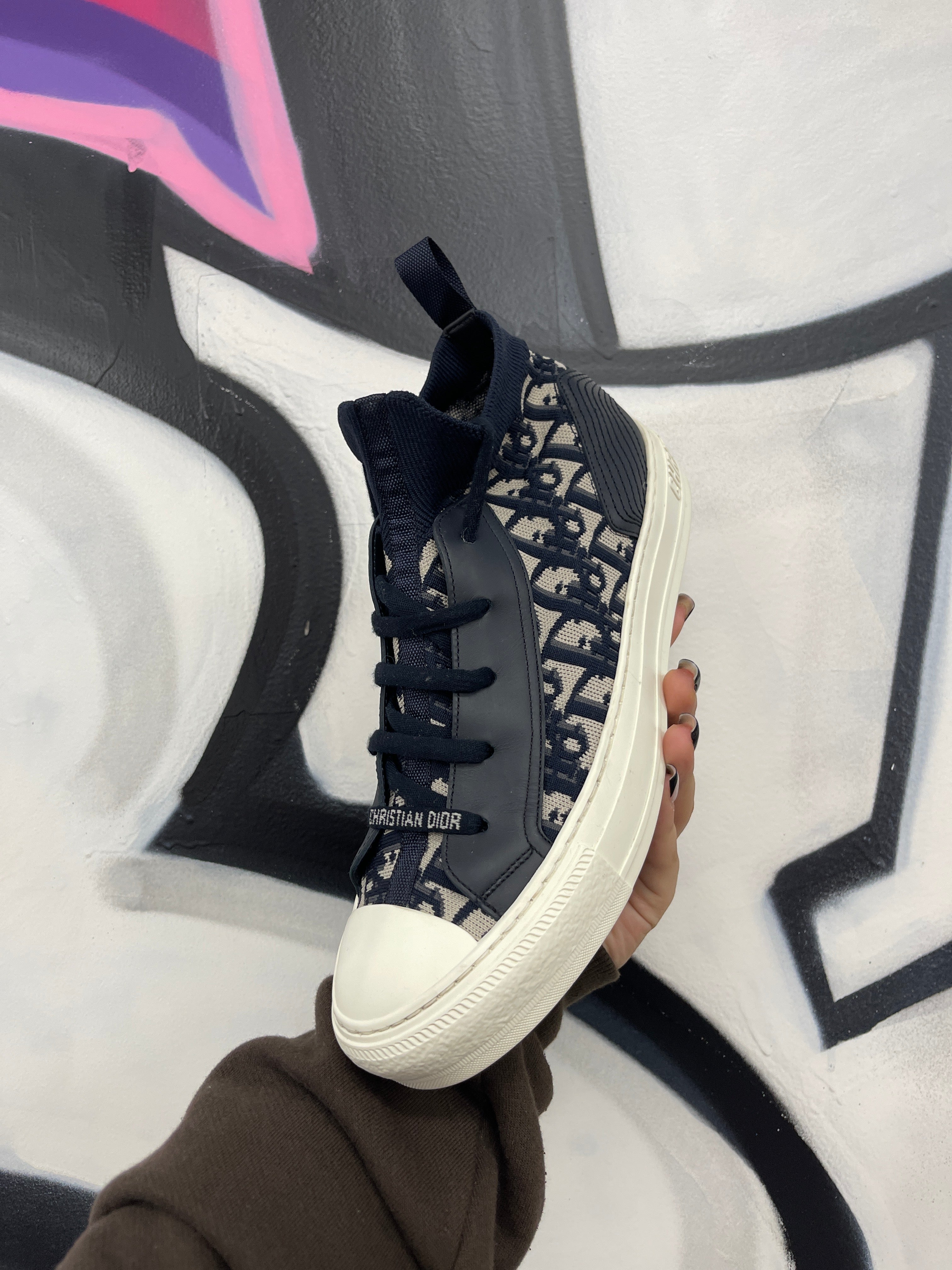 Dior Monogram Mid Sneaker Navy Used EU 37 No Box