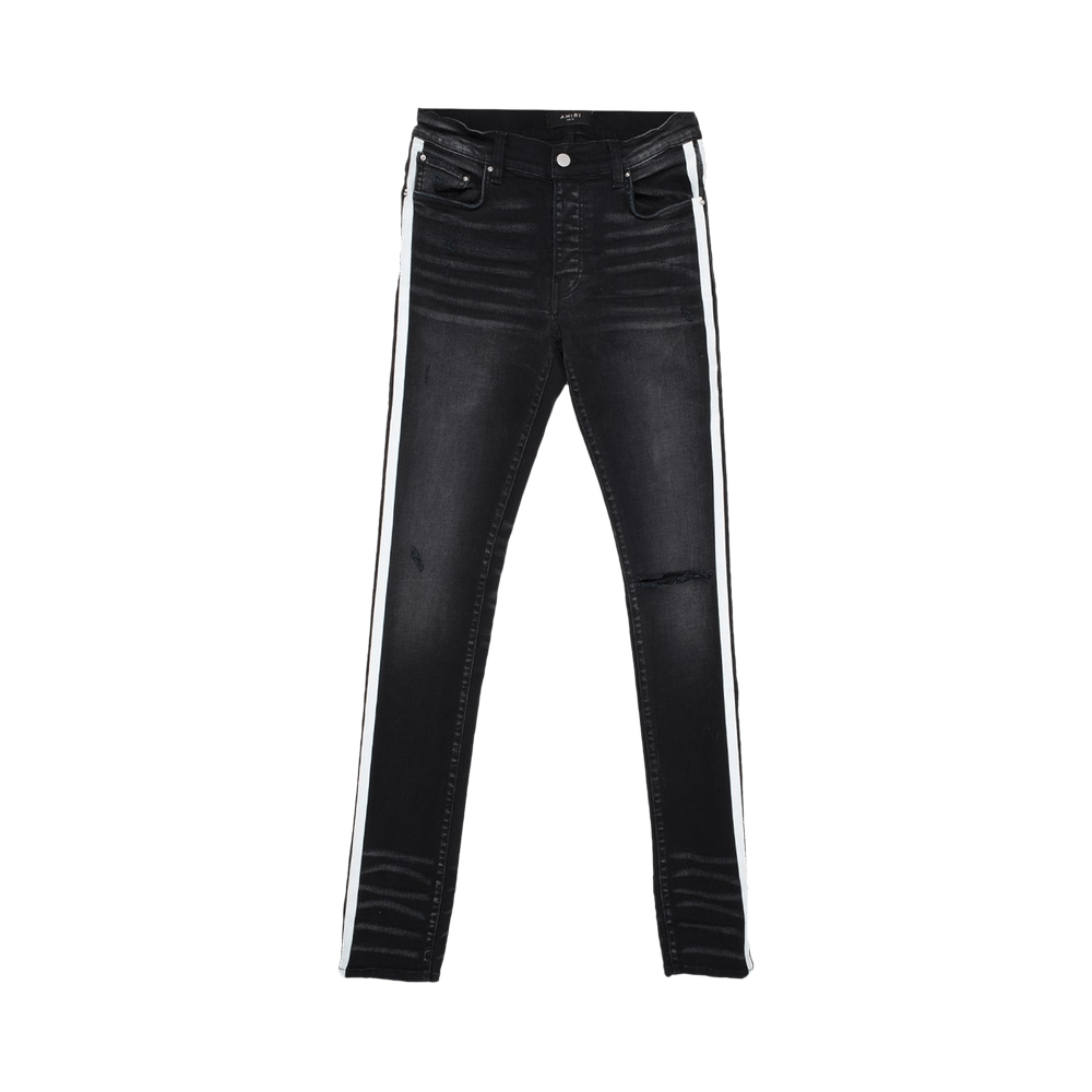 Amiri Flocked Track Jean - Aged Black