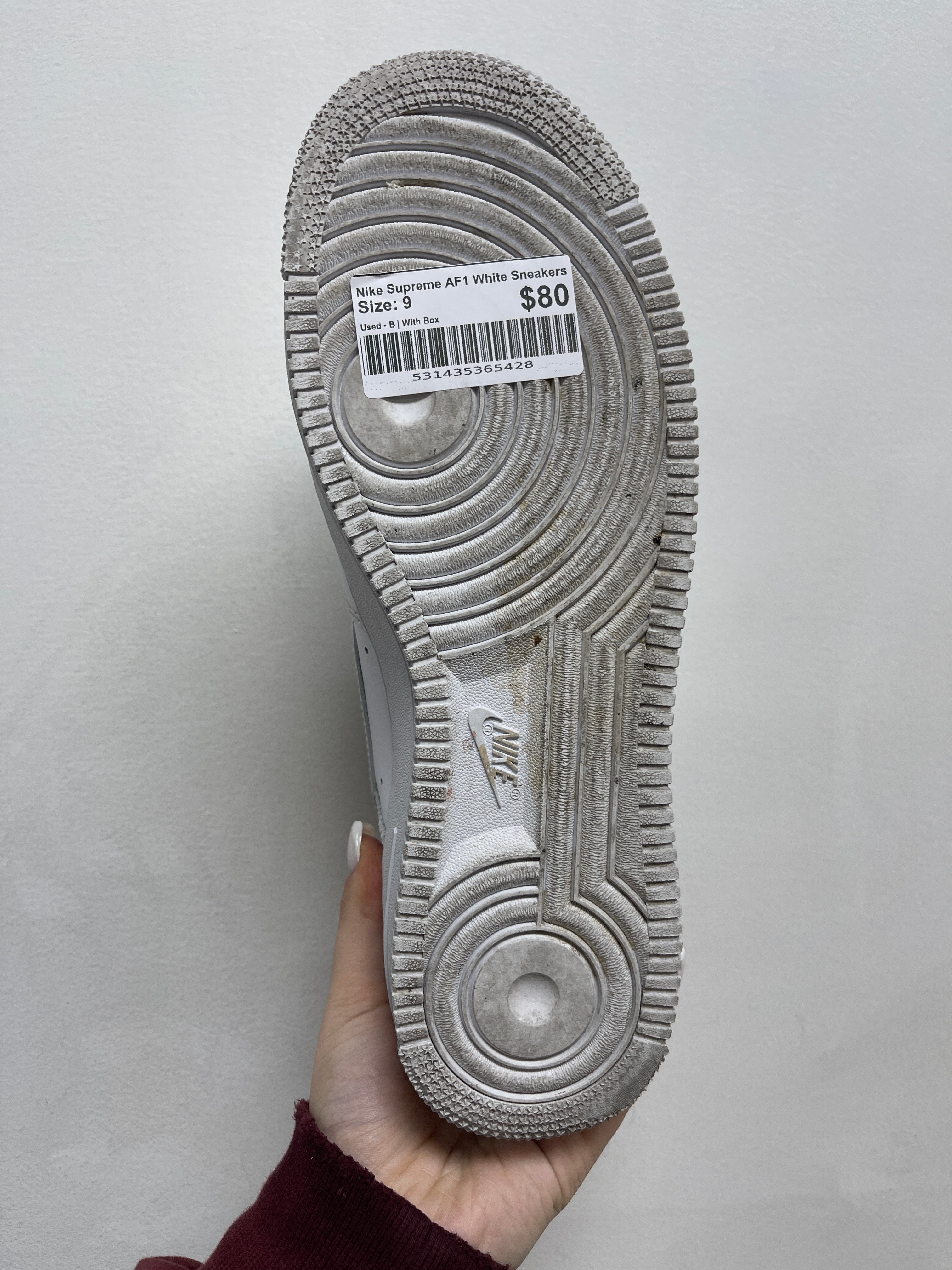 Nike Supreme AF1 White Sneakers