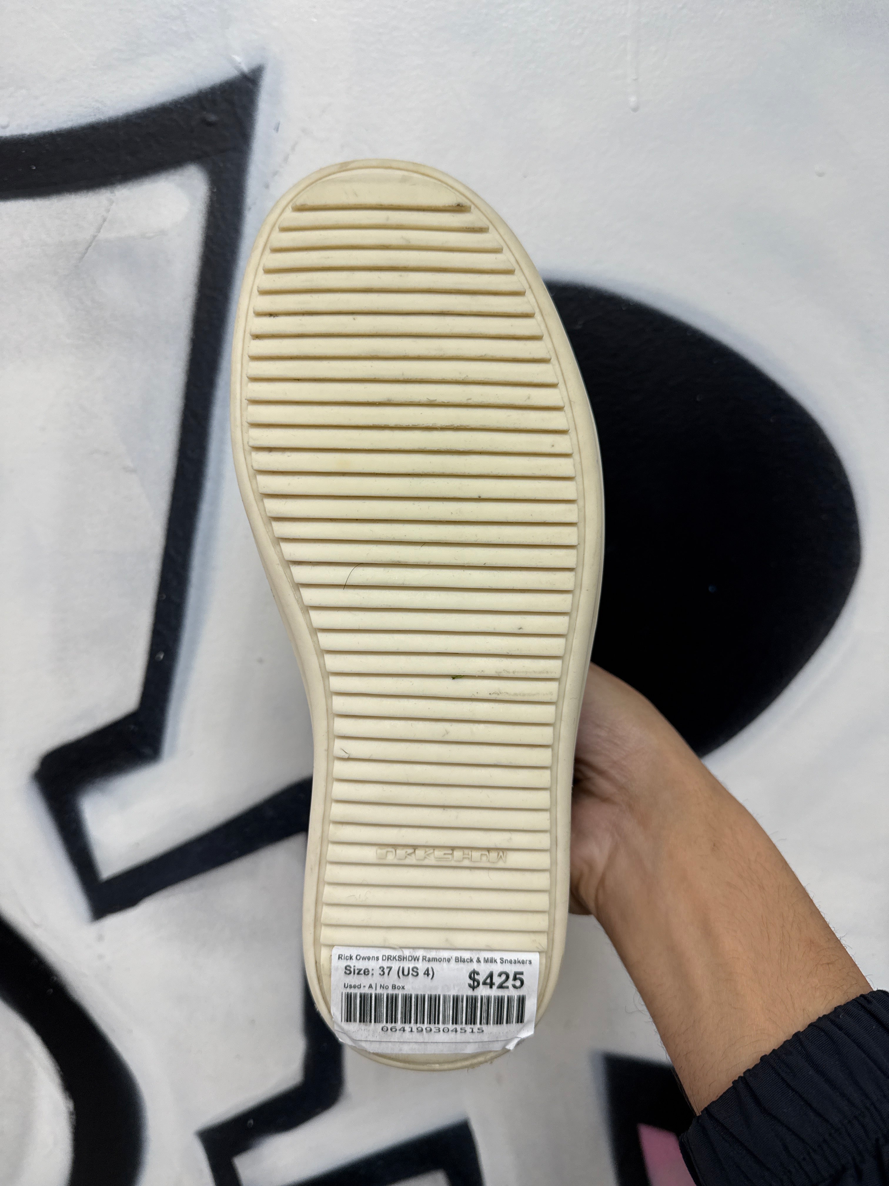 Rick Owens DRKSHDW Ramone' Black & Milk Sneakers