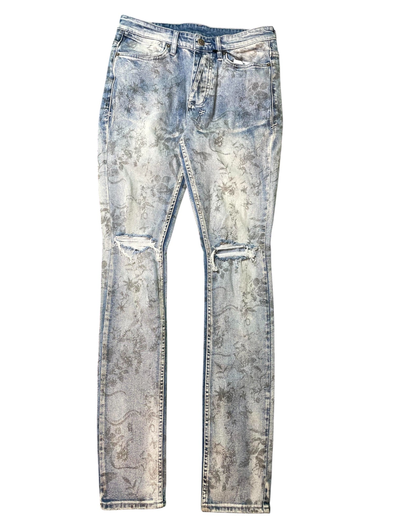 Ksubi "Van Winkle Unearthy" All Over Light Wash Blue Jeans