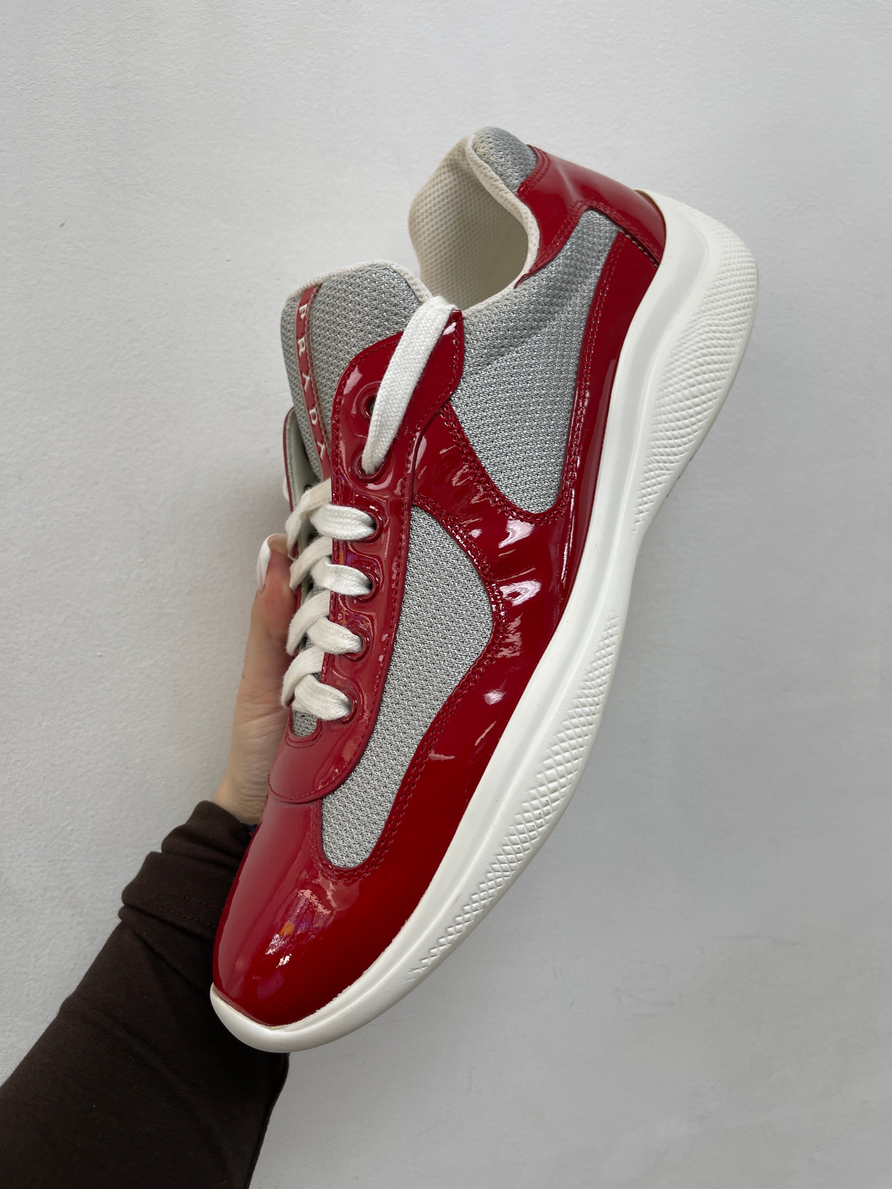 Prada Red White Cups Sneakers
