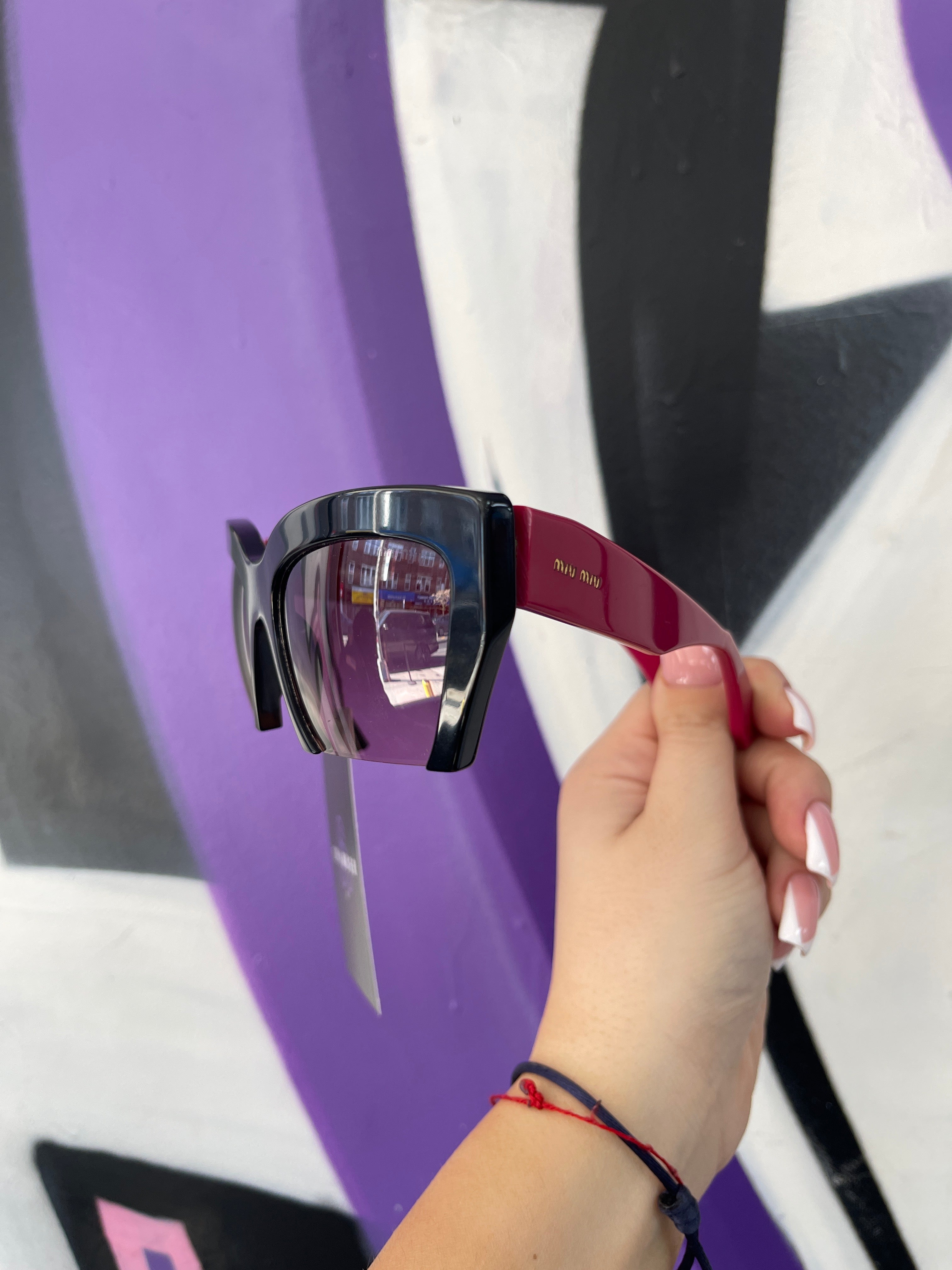 Miu Miu Black Hot Pink Sunglasses