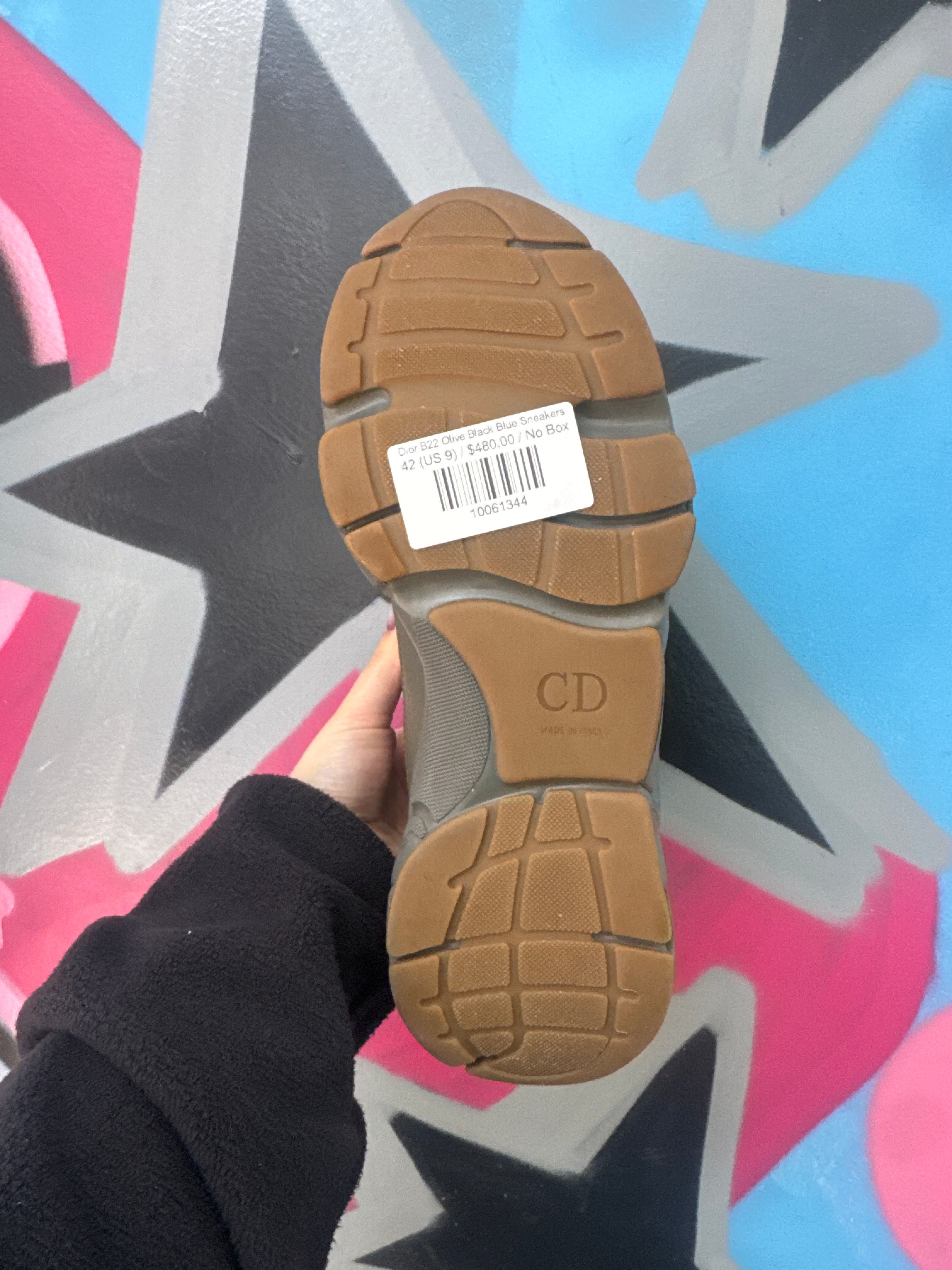 Dior B22 Olive Black Blue Sneakers