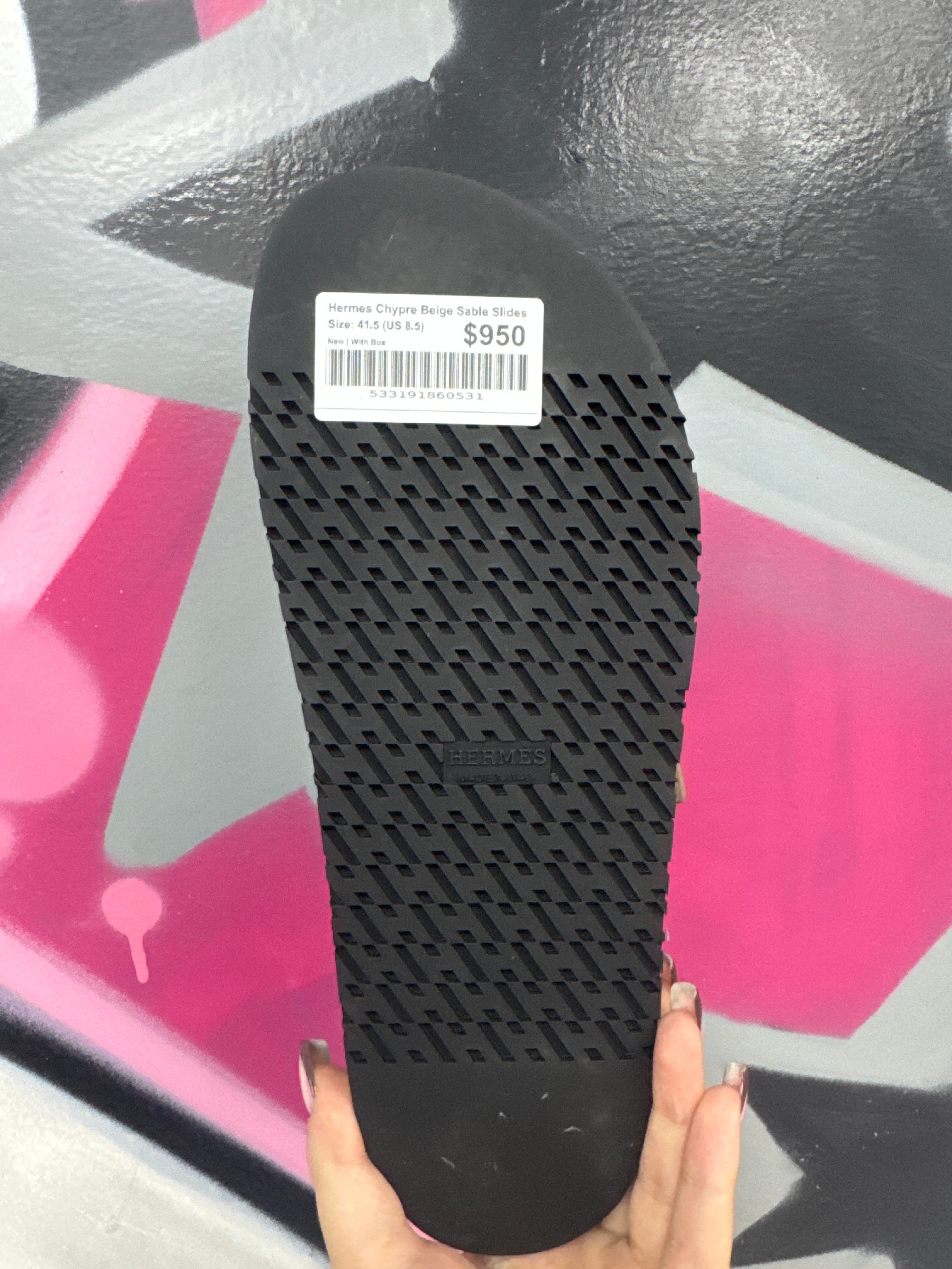 Hermes Chypre Beige Sable Slides