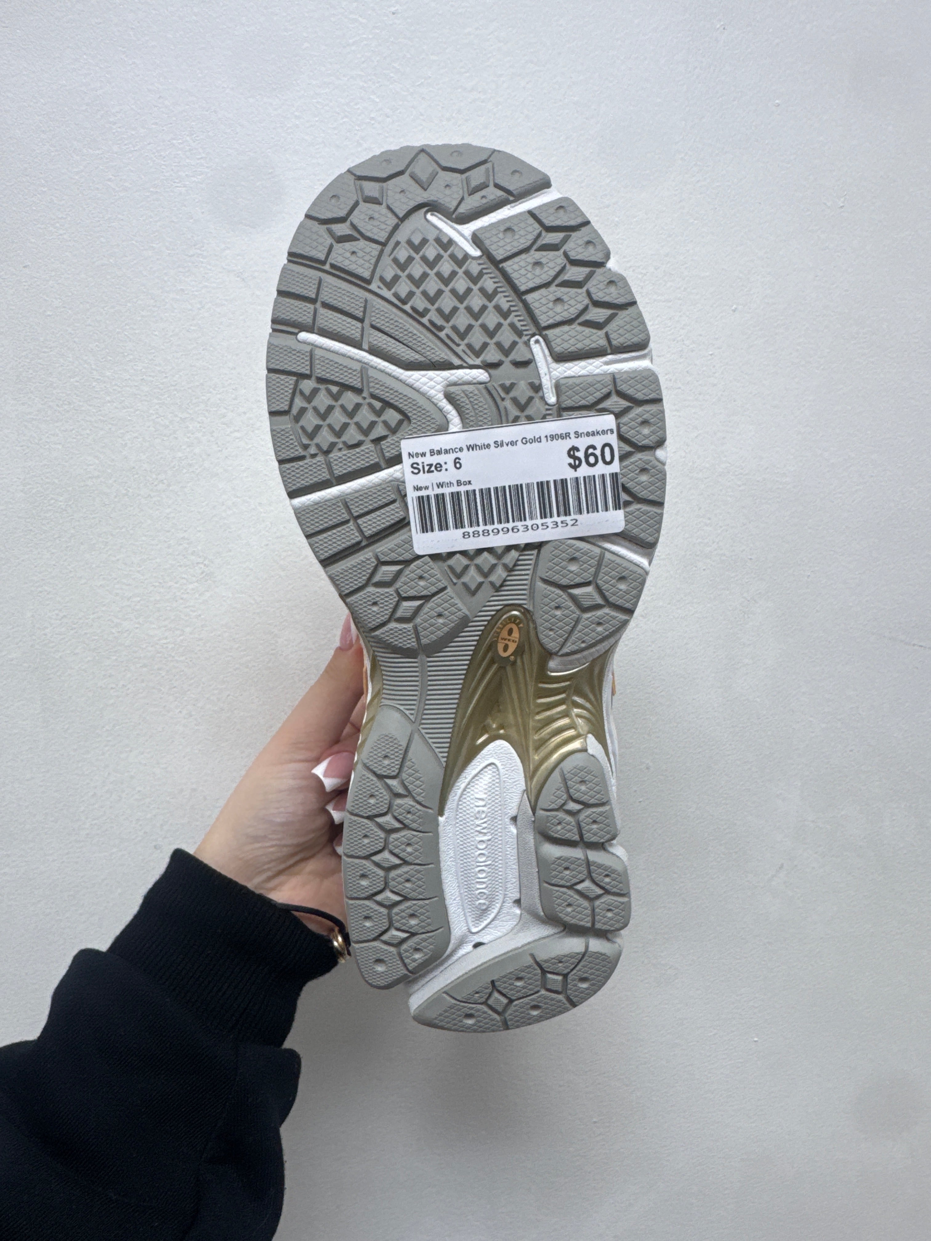 New Balance White Silver Gold 1906R Sneakers