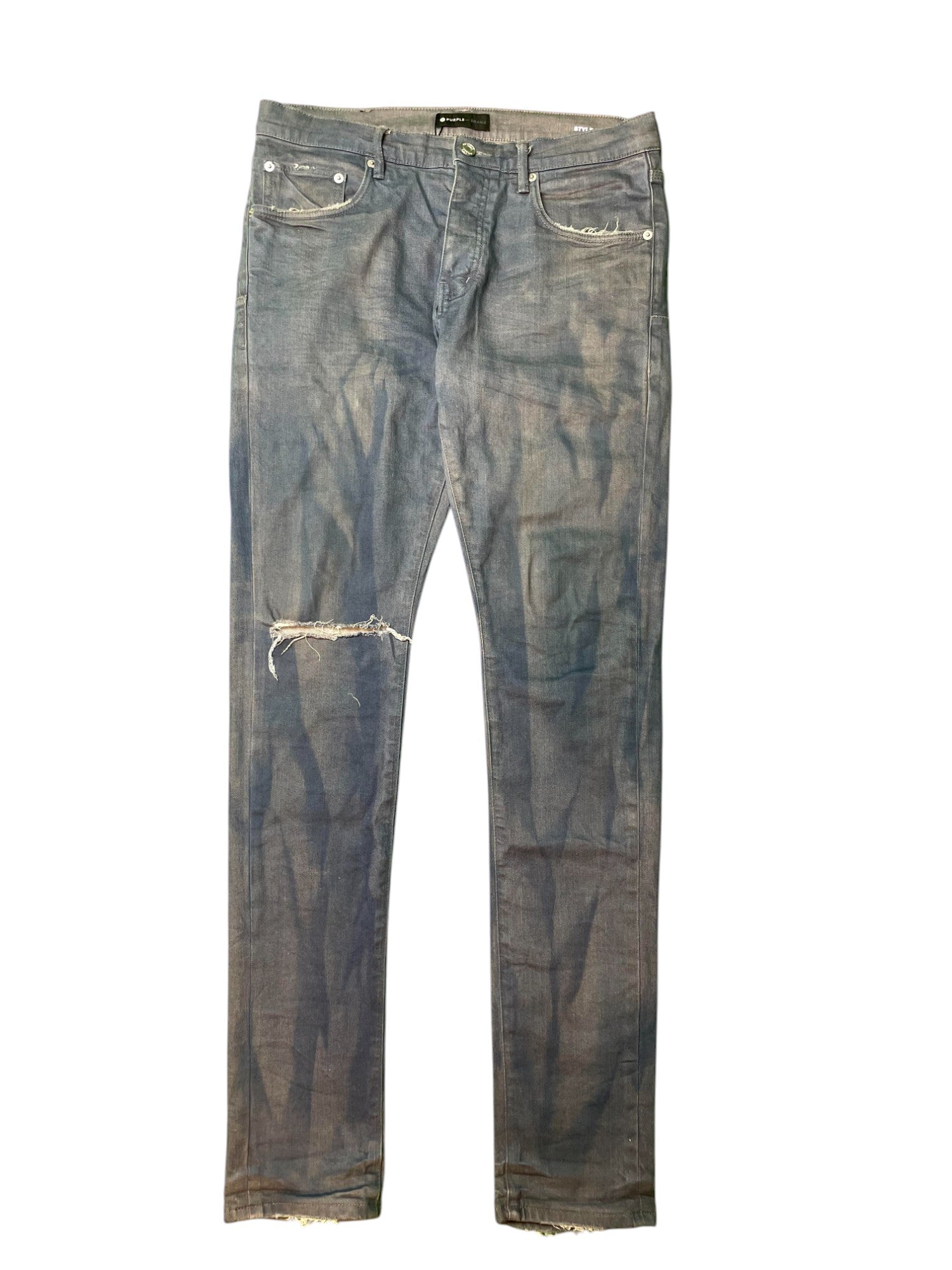 Purple Brand Tattered Dirty Wash Blue Jeans