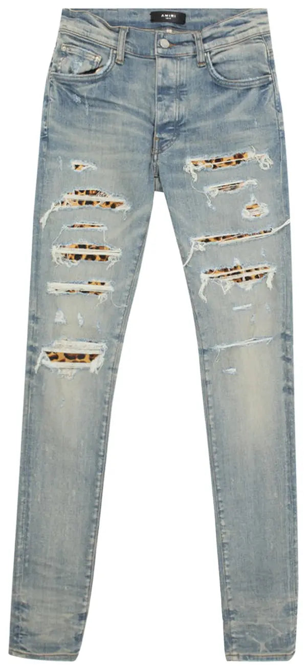 Amiri Cheetah Thrasher Light Wash Jeans