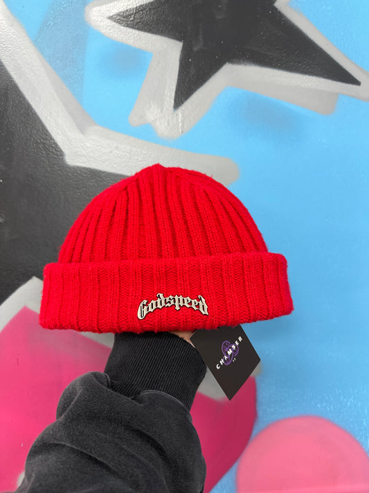 Godspeed Beanie Red Metal Tab  Used Os