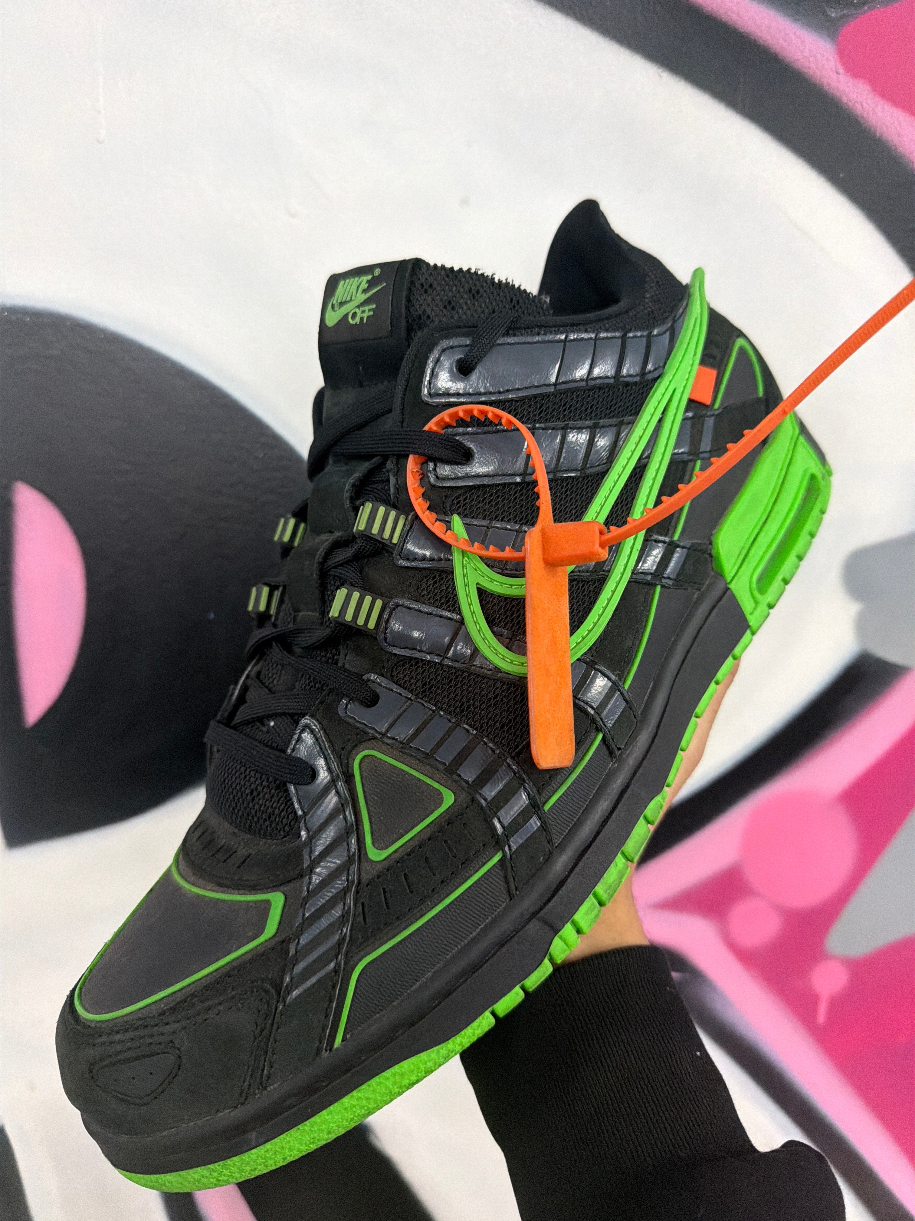 Off White Green Rubber Dunk Sneakers