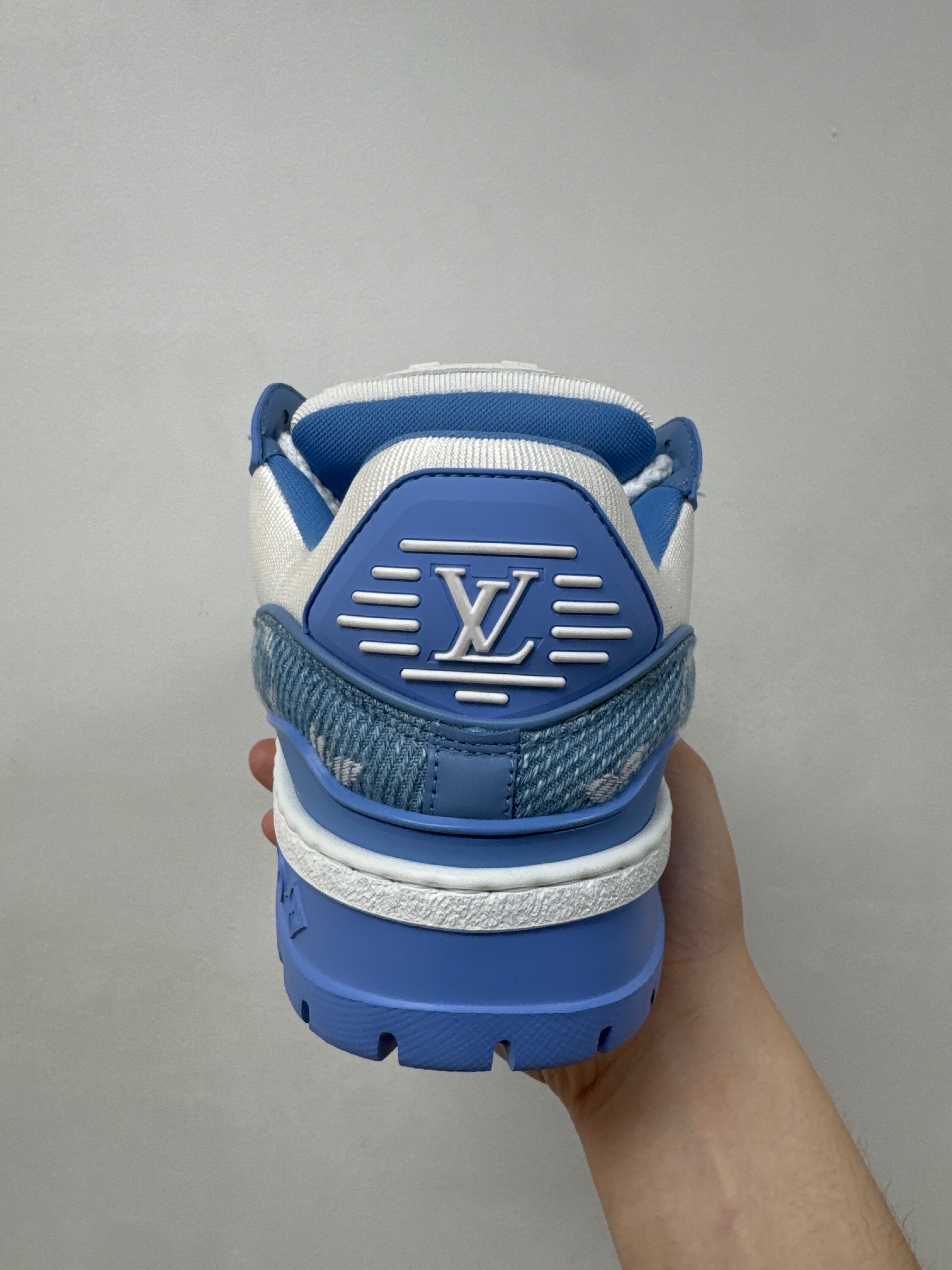 Louis Vuitton Blue White Denim Maxi Sneakers