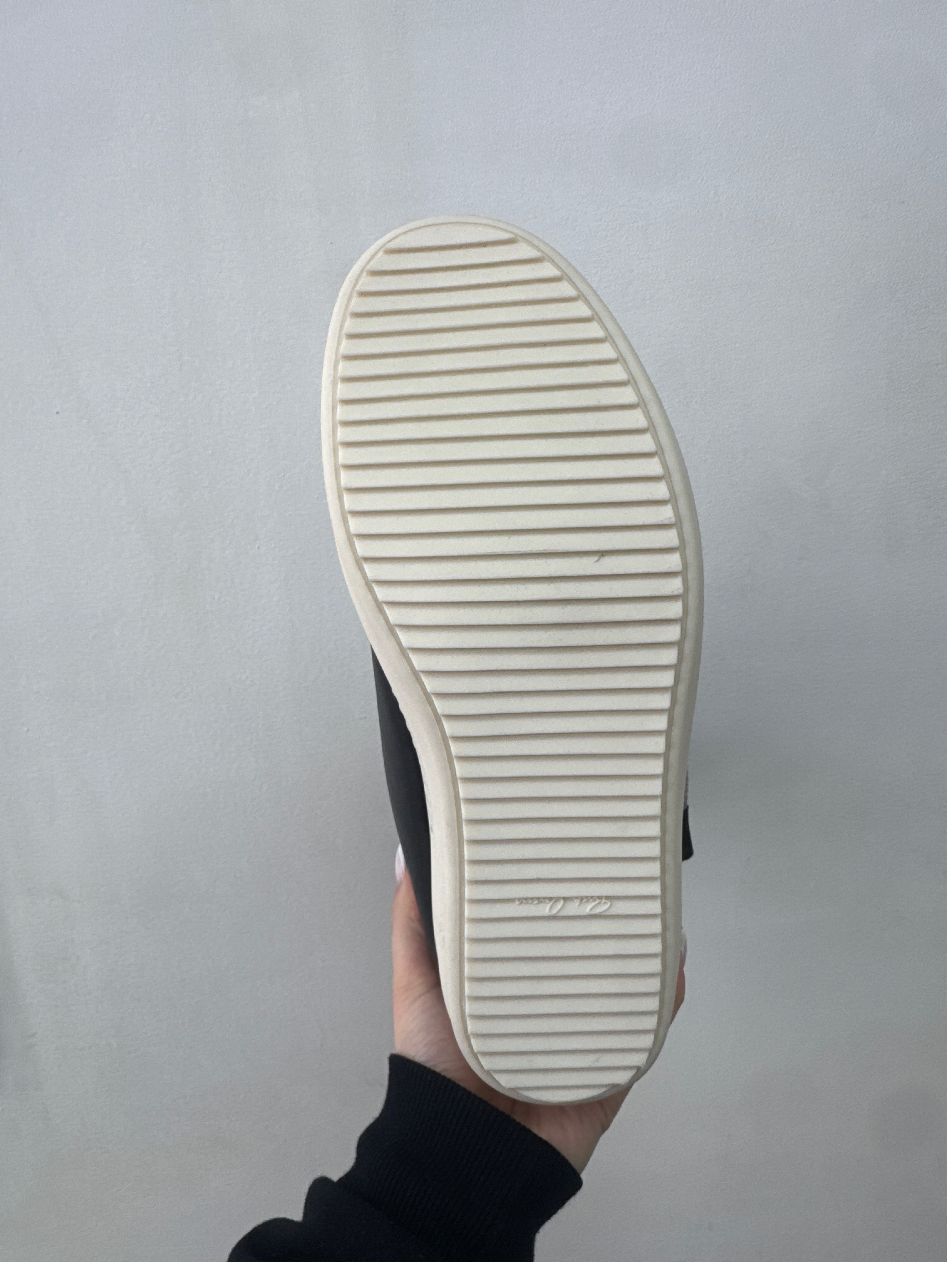 Rick Owens Black Leather Puffed Mainline Jumbo Lace Sneakers