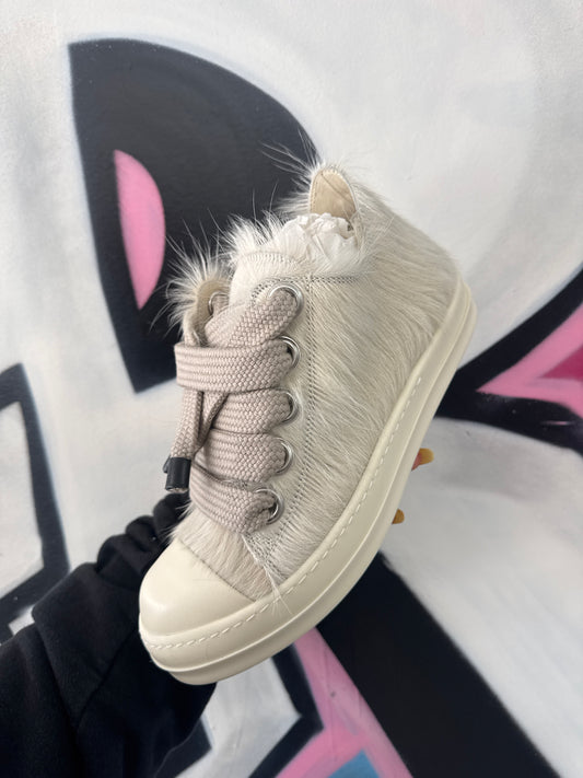 Rick Owens Ponyhair Jumbo Lace Low Milk Milk (EU 40) New With Box
