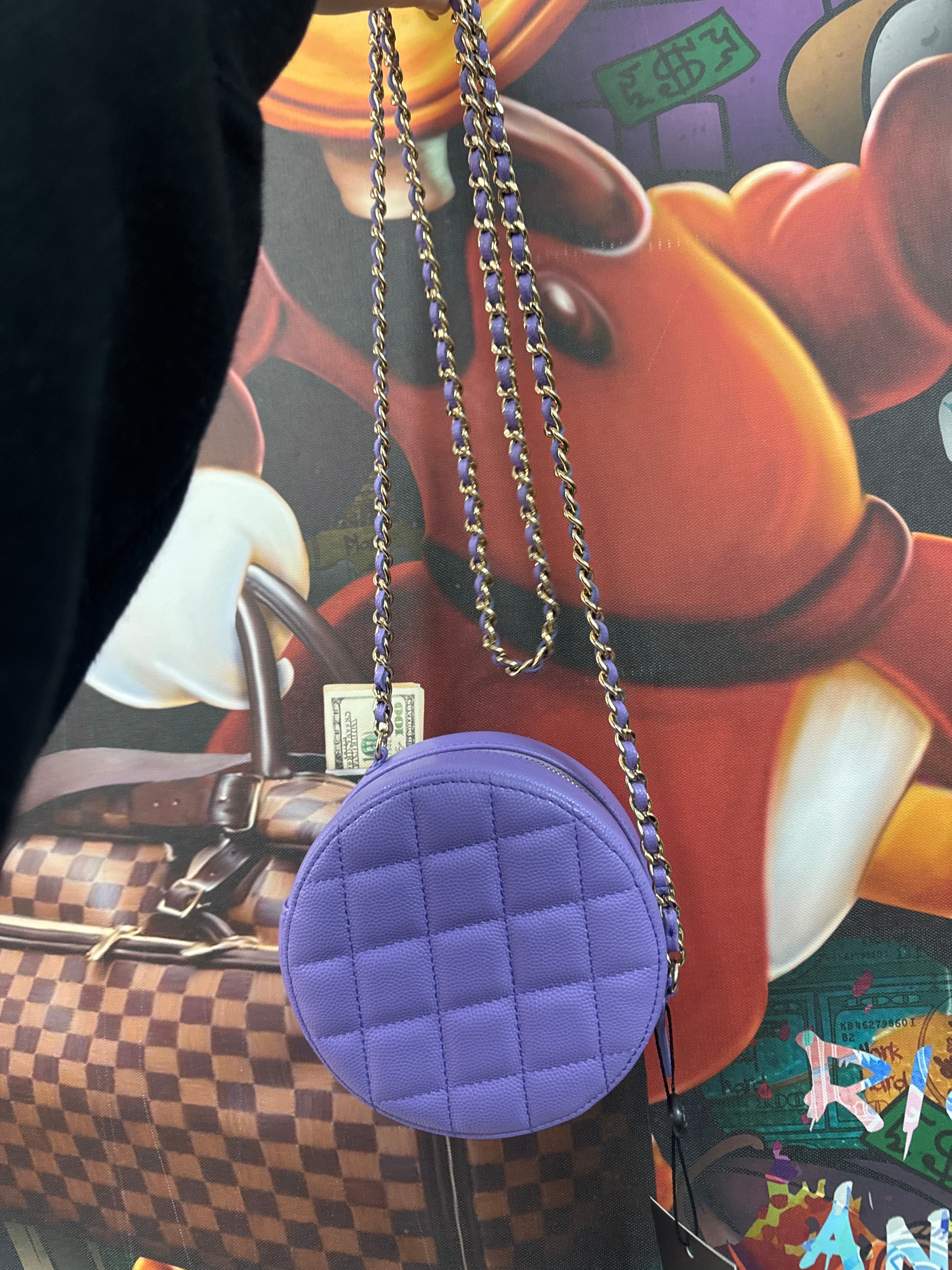 Chanel Purple Round 20 Shoulder Bag