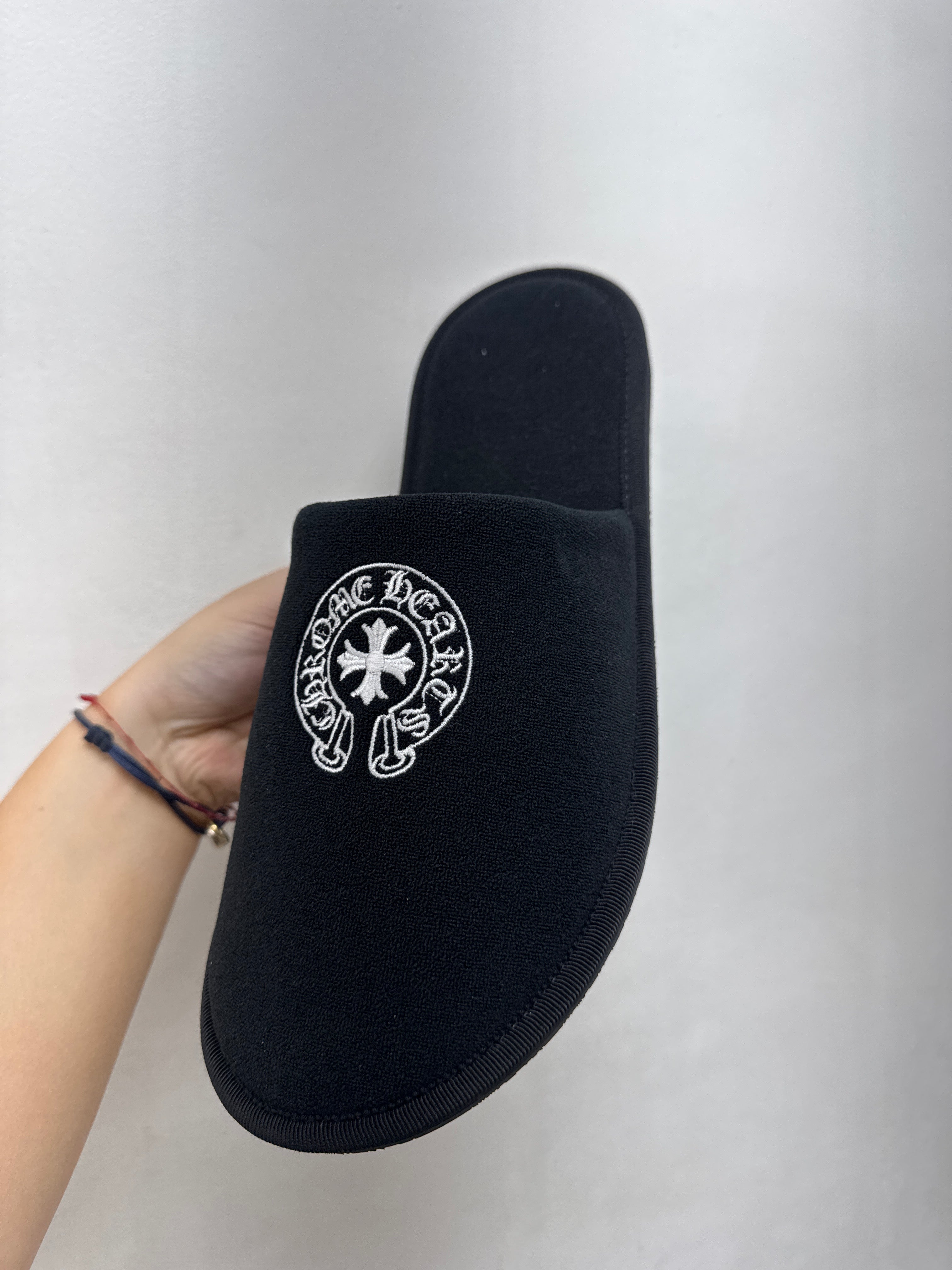 Chrome Hearts Black Horseshoe Pool Slides