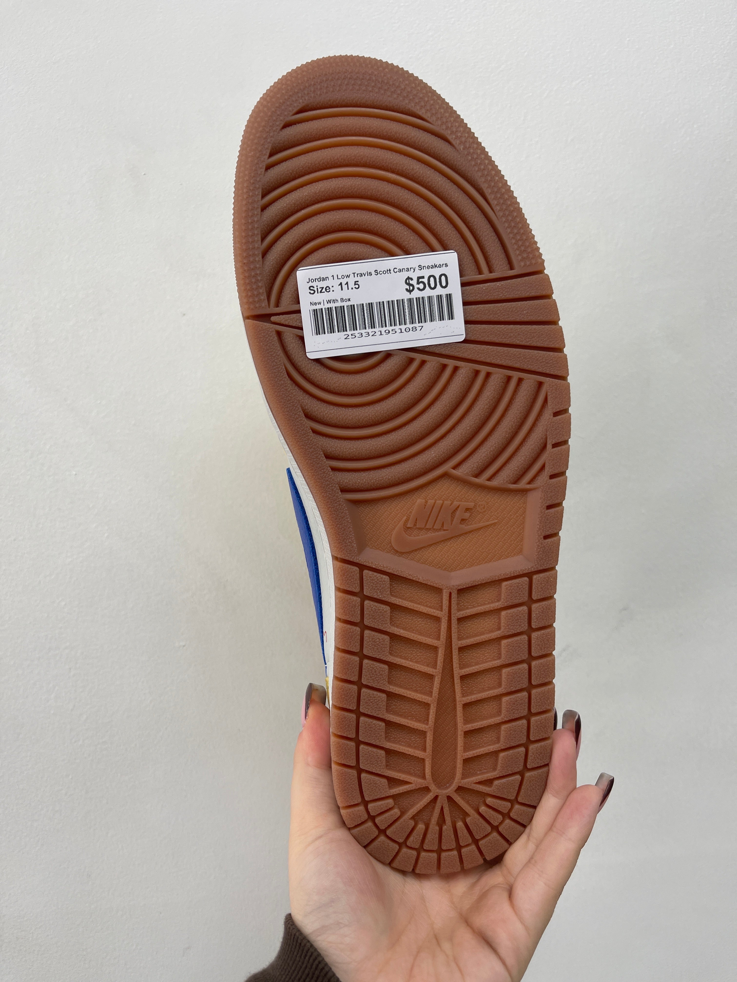 Jordan 1 Low Travis Scott Canary Sneakers