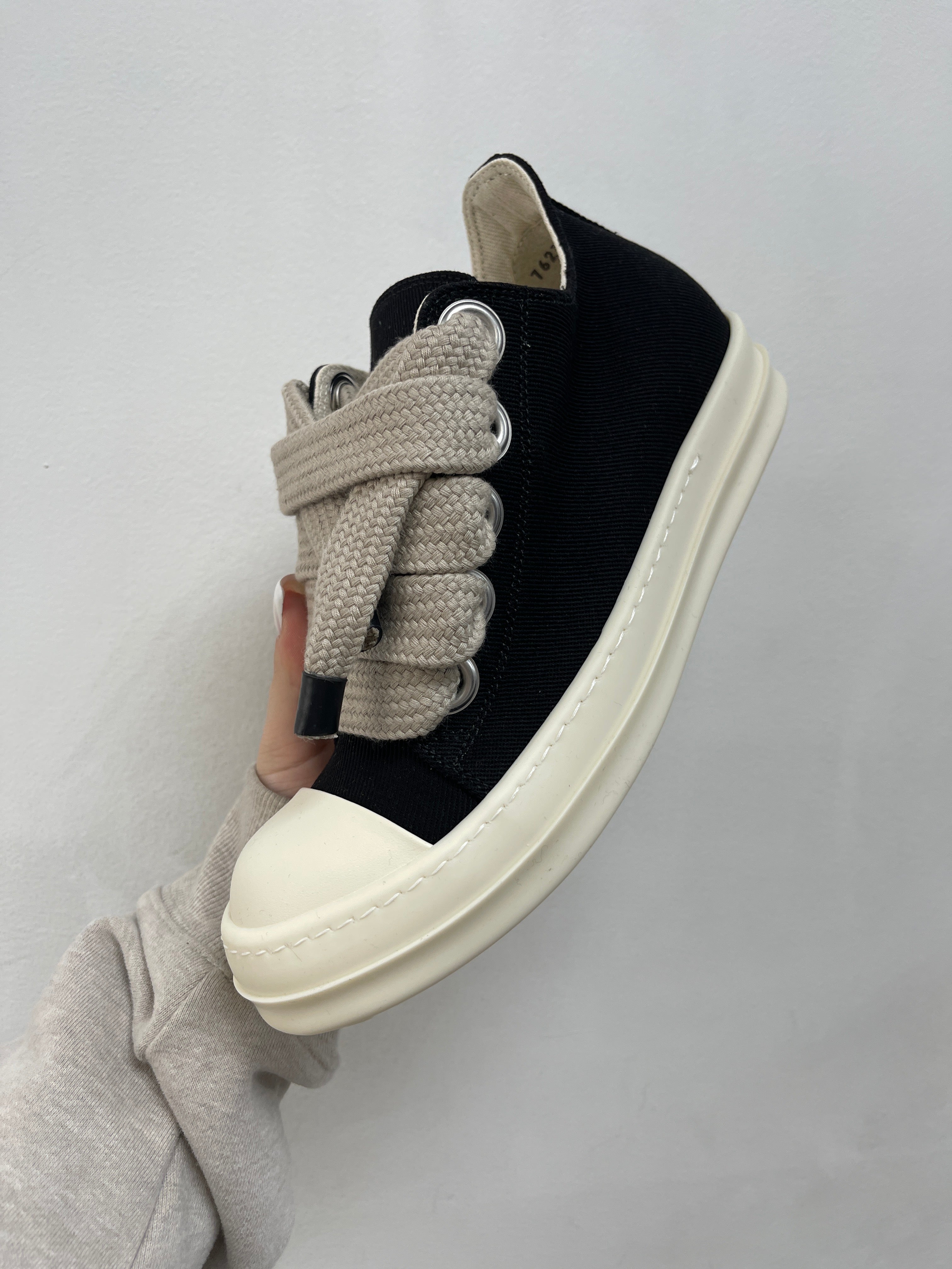 Rick Owens Black Milk Jumbo Lace DRKSHDW Low Sneakers