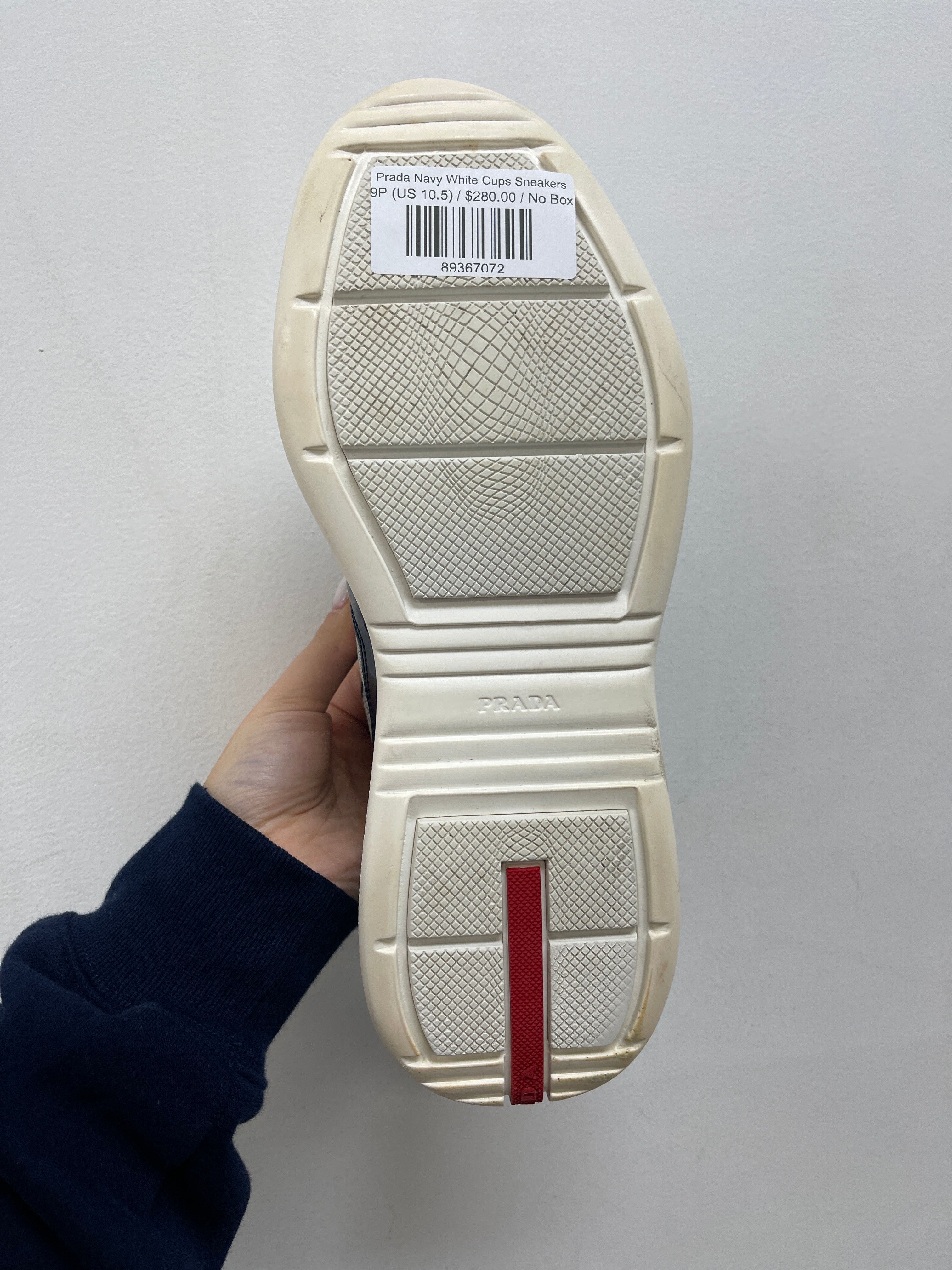 Prada Navy White Cups Sneakers