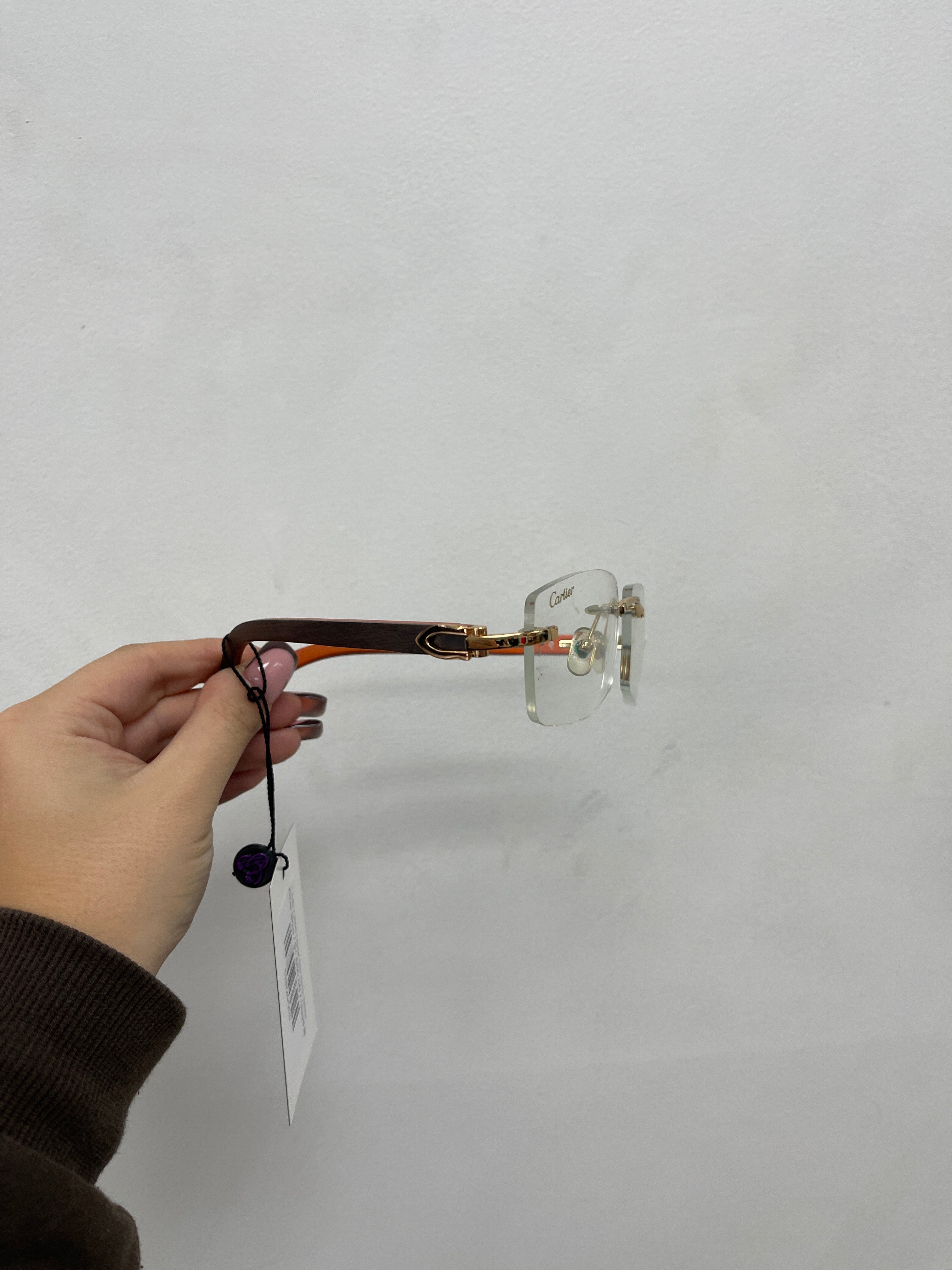 Cartier Brown Orange Gold Woods Glasses