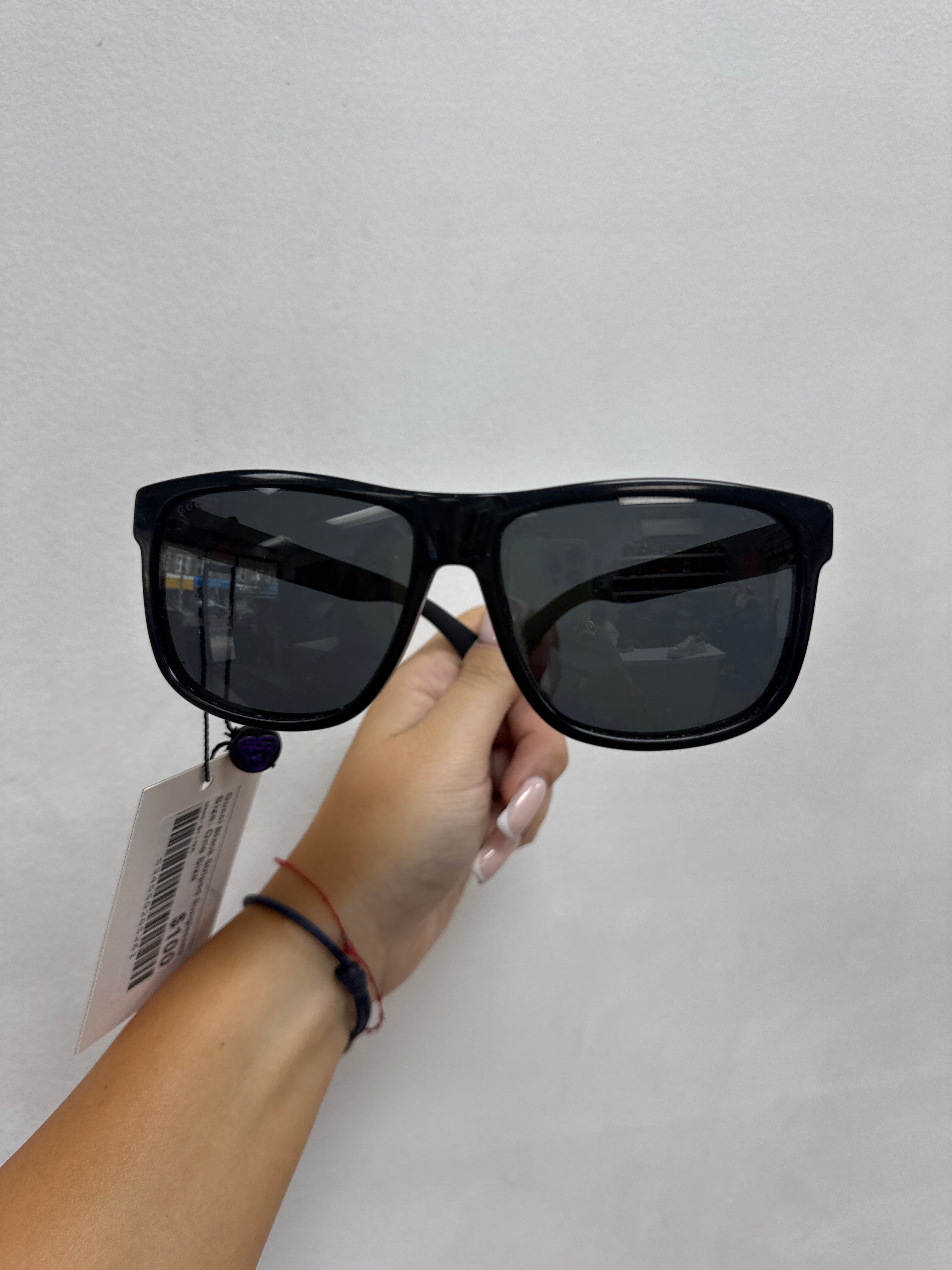 Gucci Black Striped Sunglasses