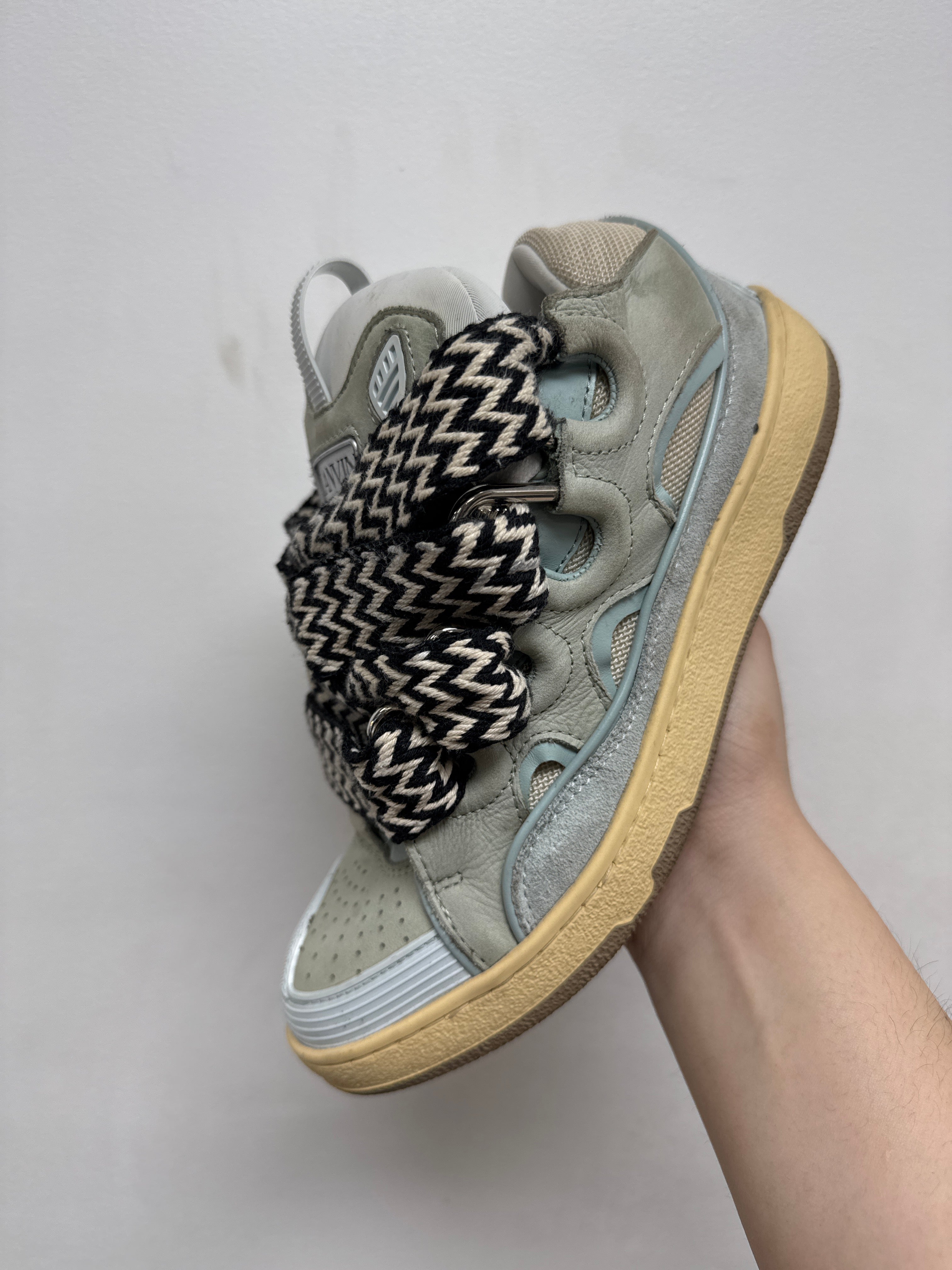 Lanvin Baby Blue Curb Sneakers