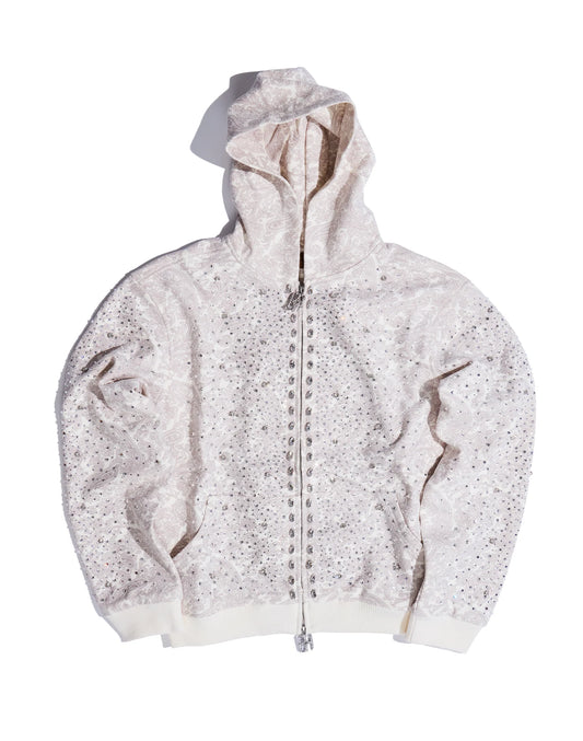 Birth Of Royal Child "Cashew Blossom Pearl" White Hoodie