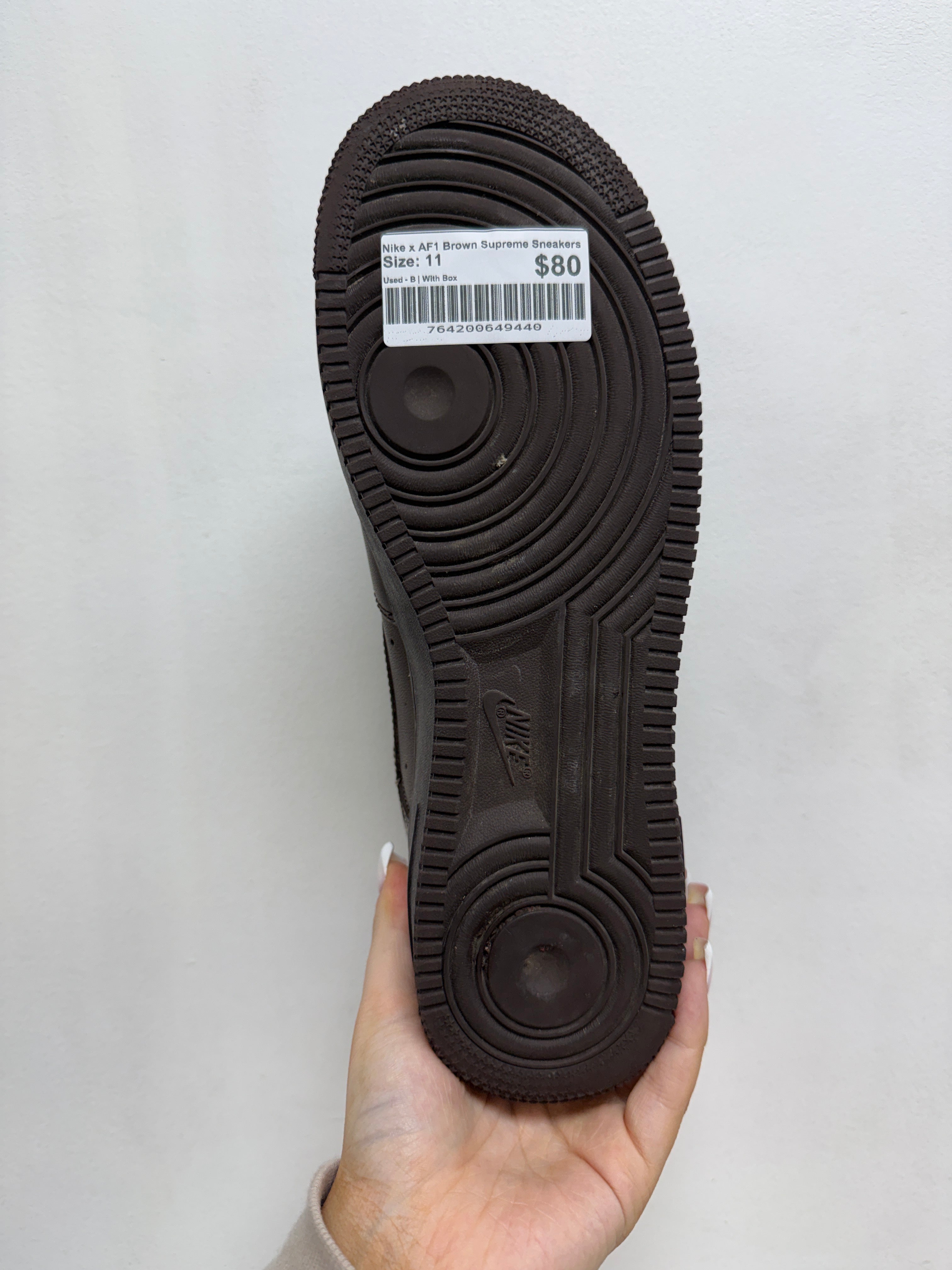 Nike x AF1 Brown Supreme Sneakers