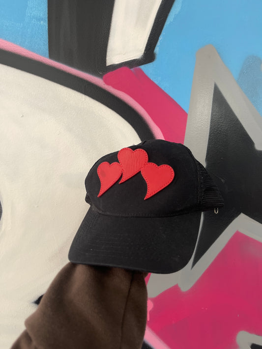 Amiri 3 Heart Cap Black Red Used OS N/A