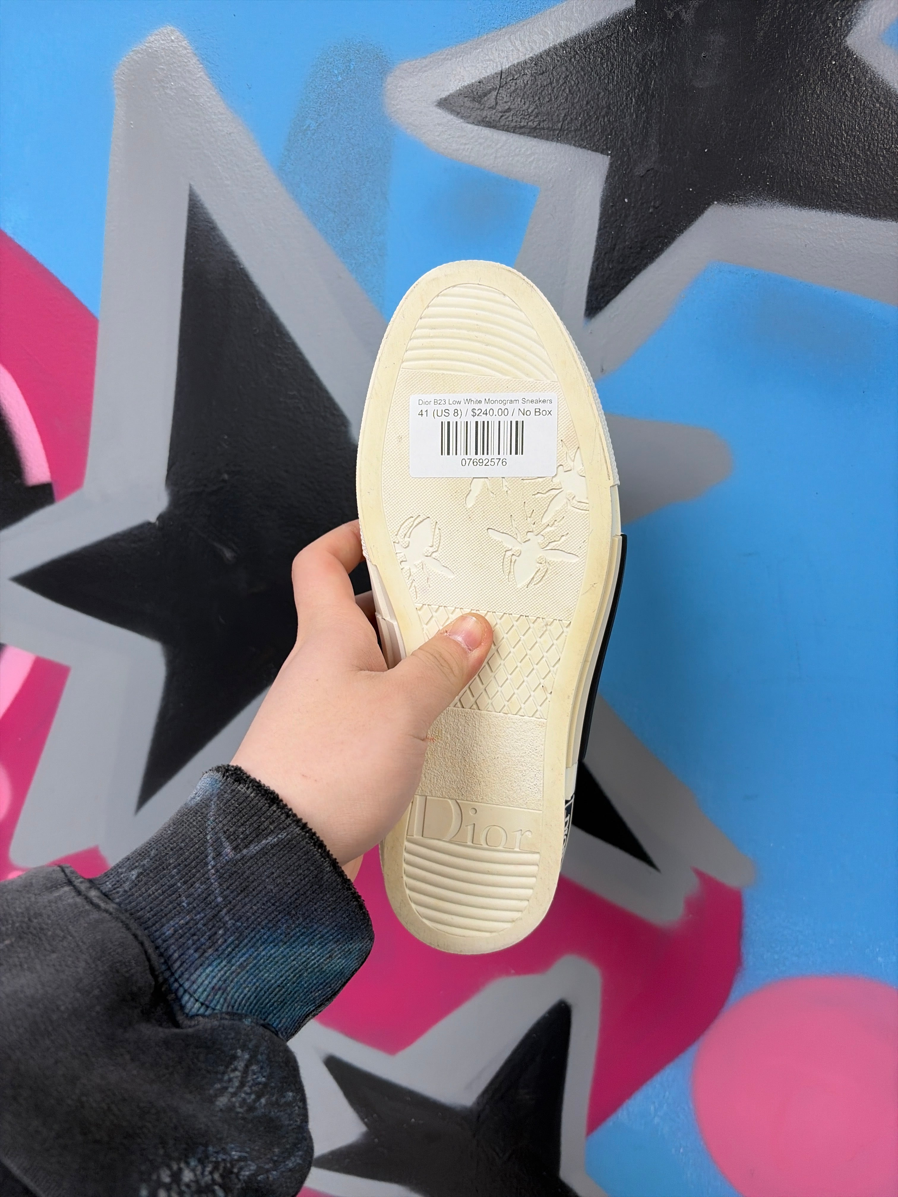 Dior B23 Low White Monogram Sneakers