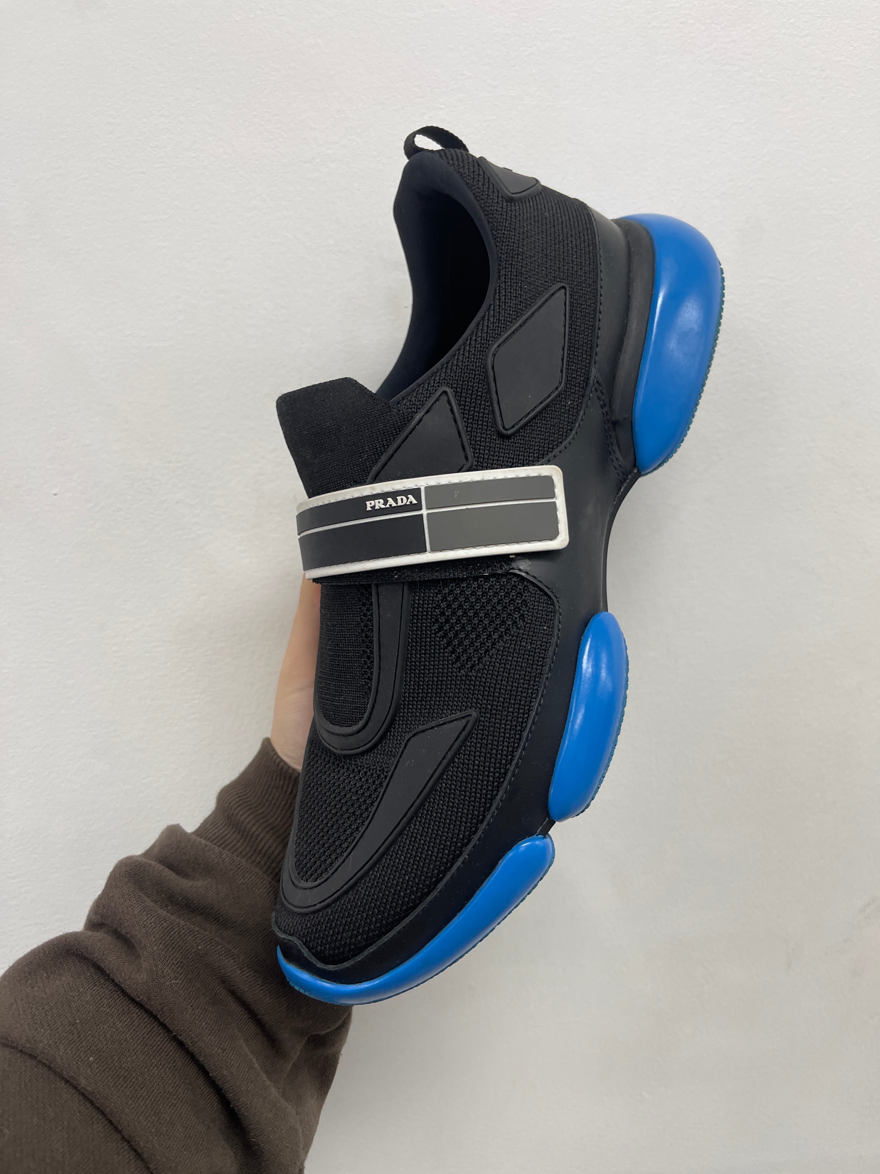 Prada Black Blue Strap Sneakers