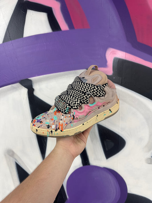 Gallery Dept x Lanvin Curb Sneaker Blush Pink Splatter New 43 (US 10) No Box