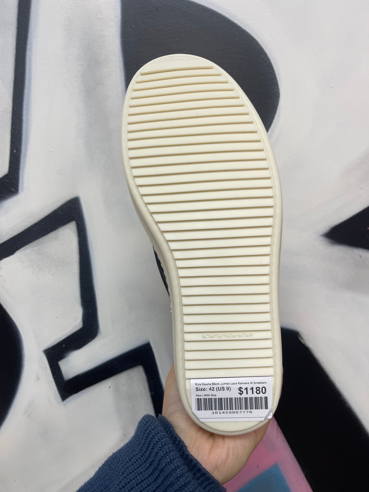 Rick Owens Black Jumbo Lace Ramone Hi Sneakers