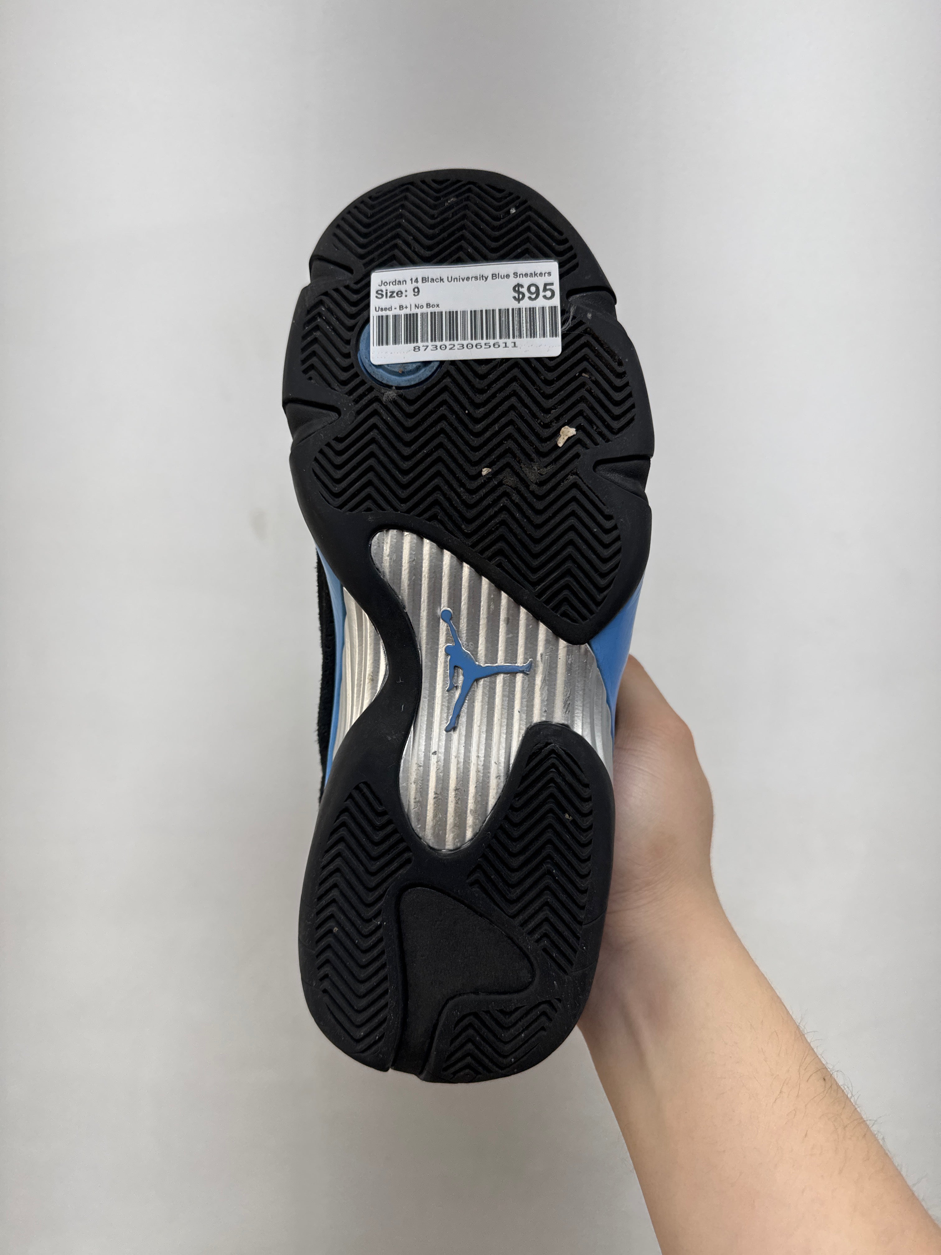 Jordan 14 Black University Blue Sneakers