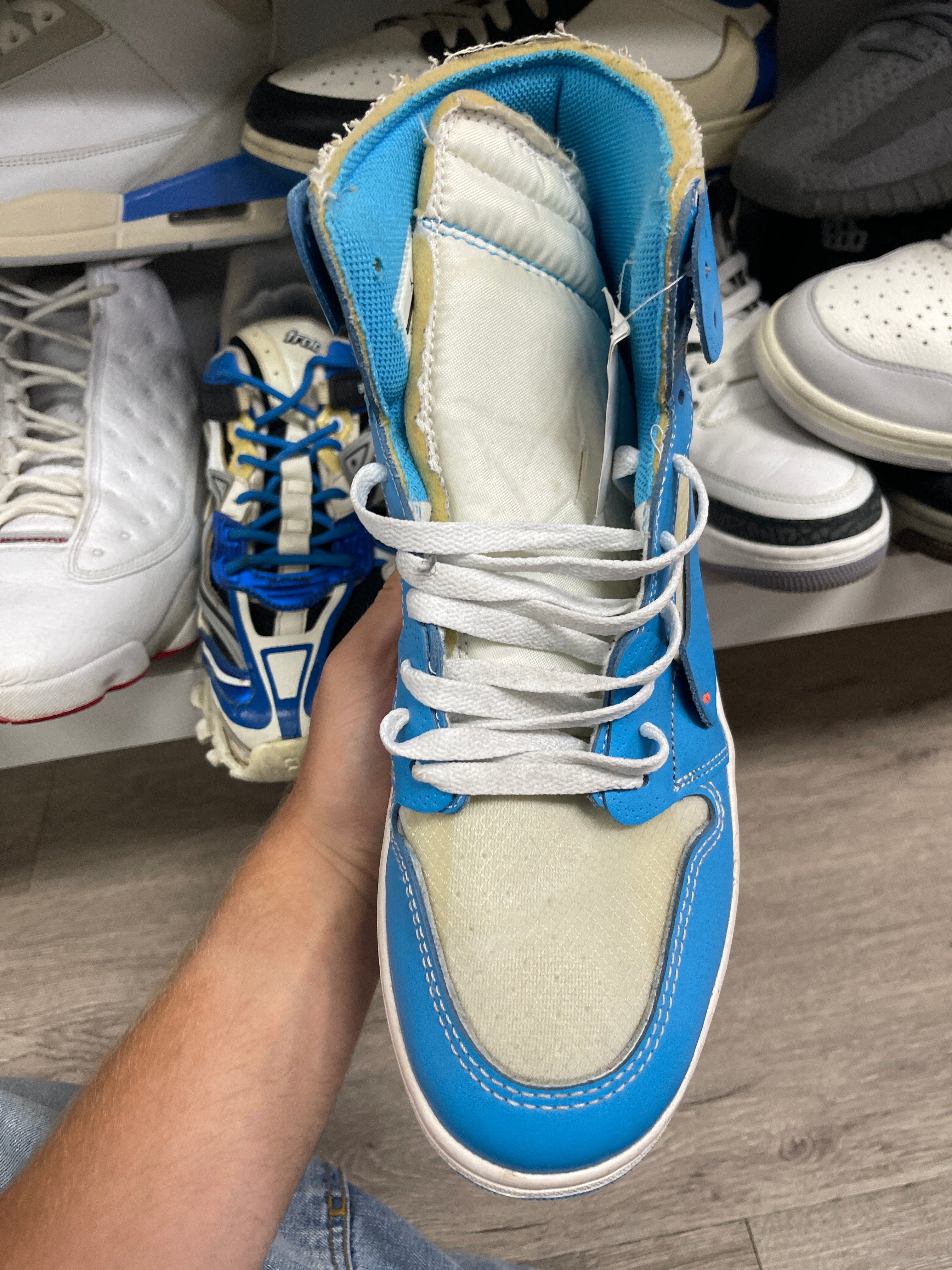 Jordan 1 Off White UNC Used 11 No Box
