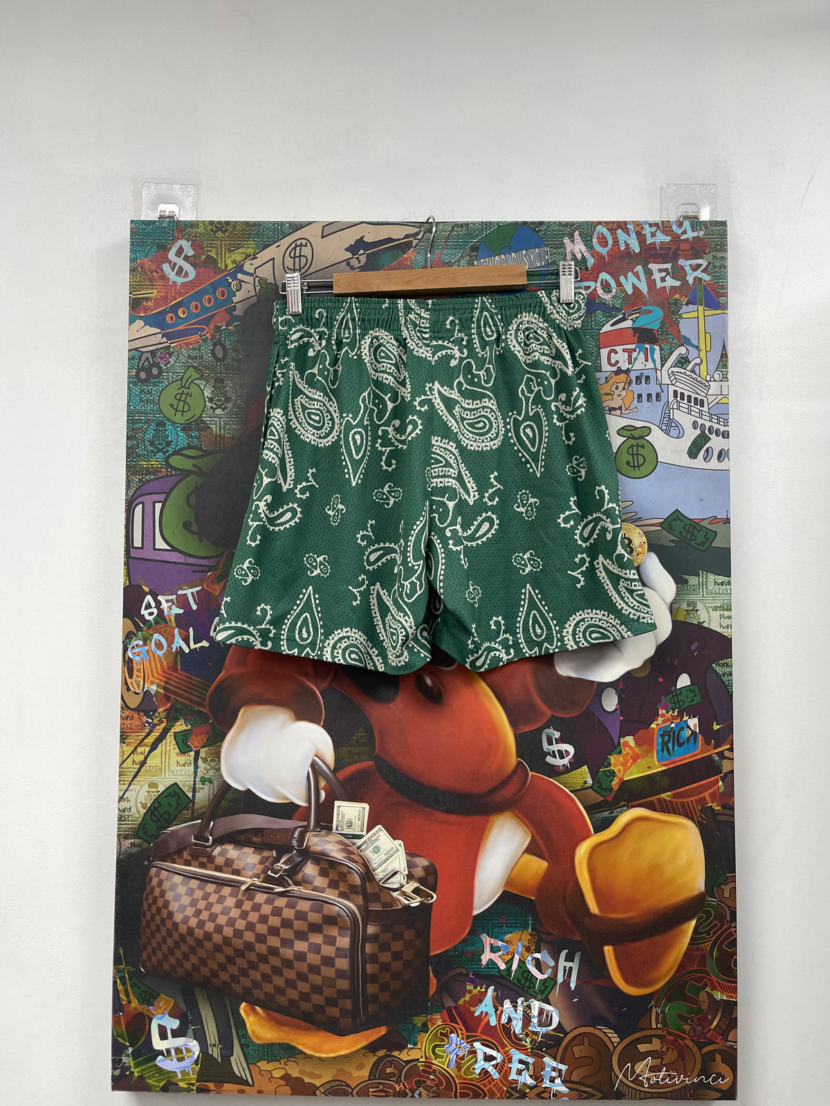 Eric Emanuel Green Paisley Shorts