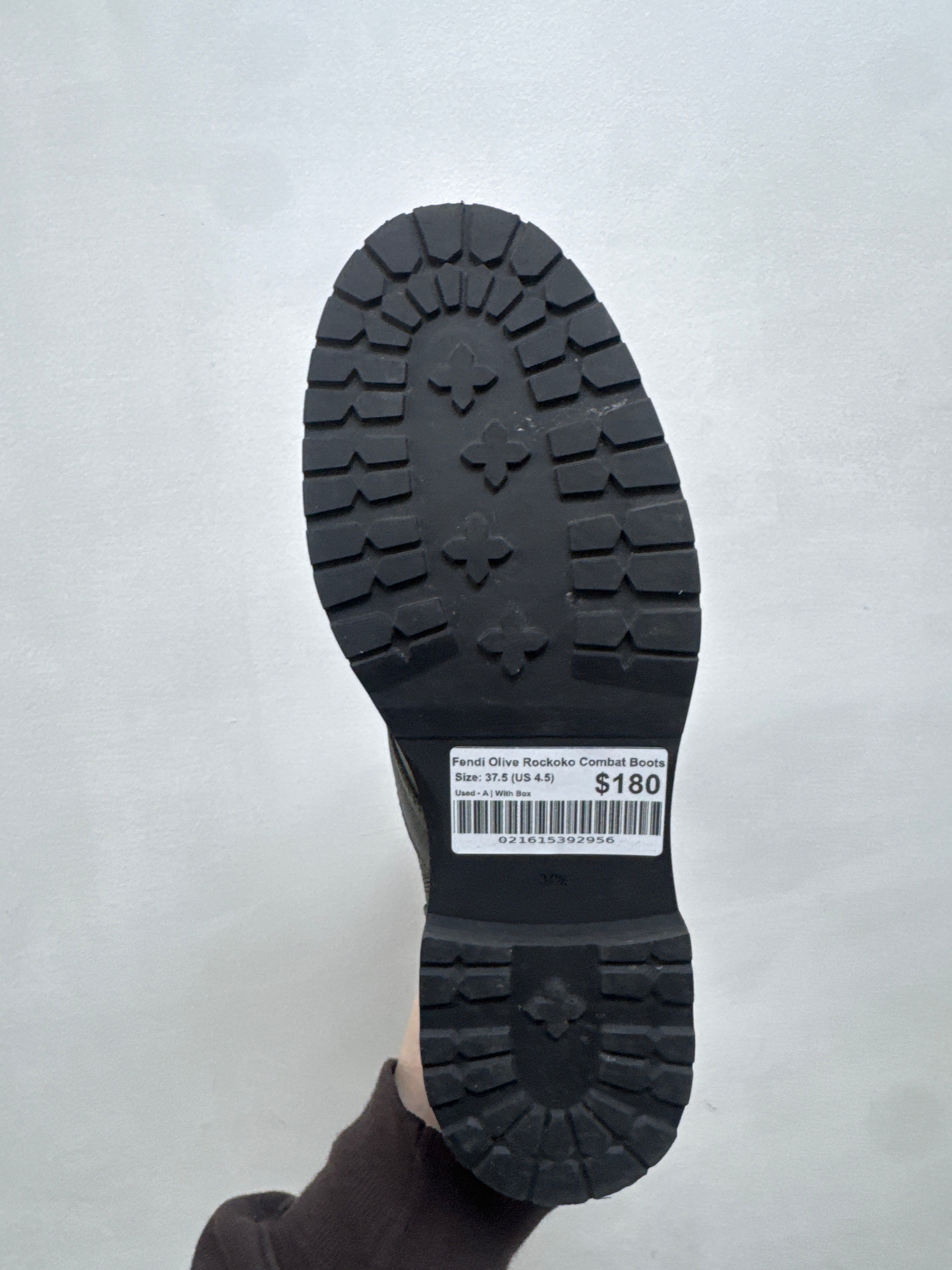 Fendi Olive Rockoko Combat Boots