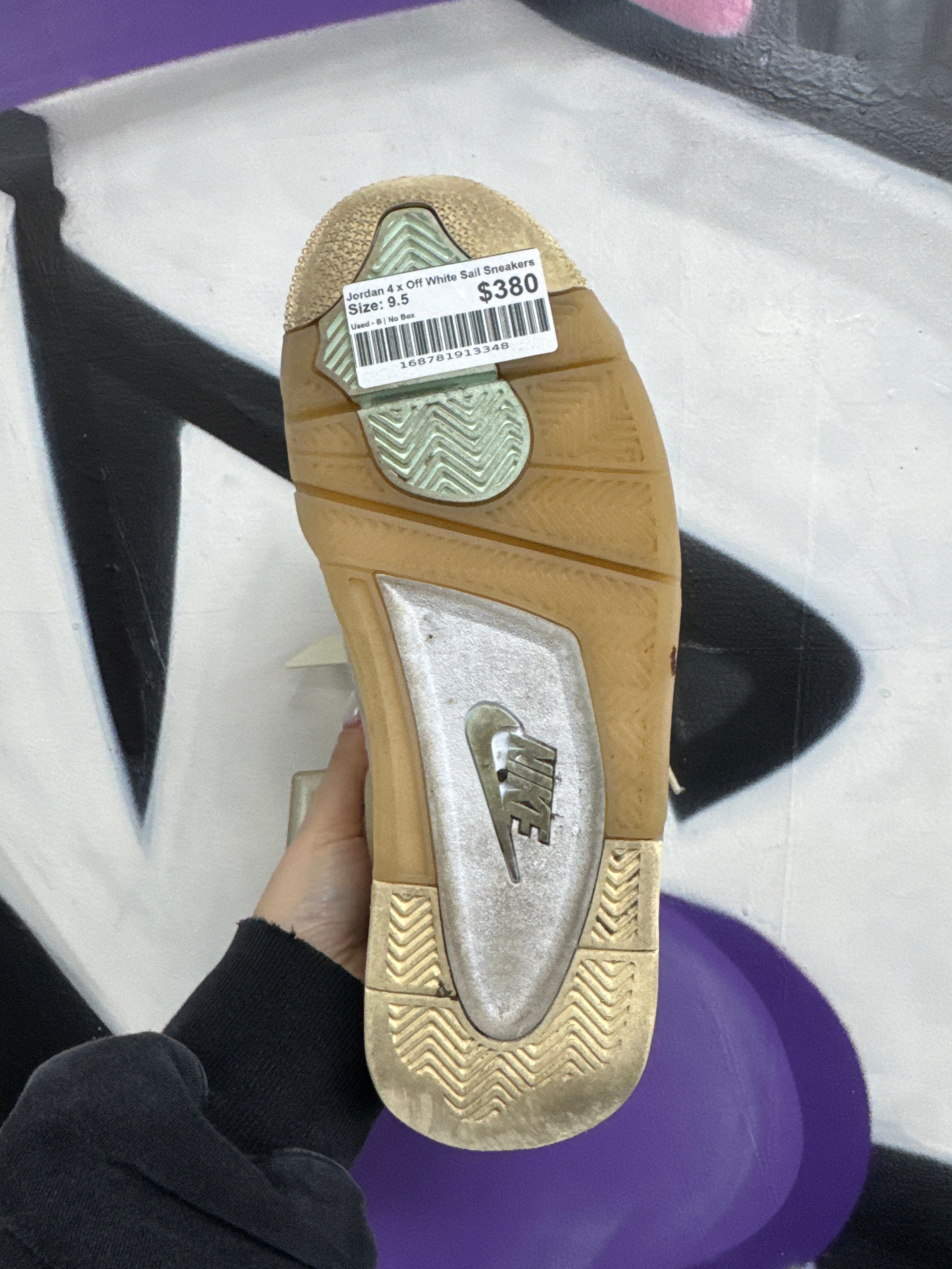 Jordan 4 x Off White Sail Sneakers