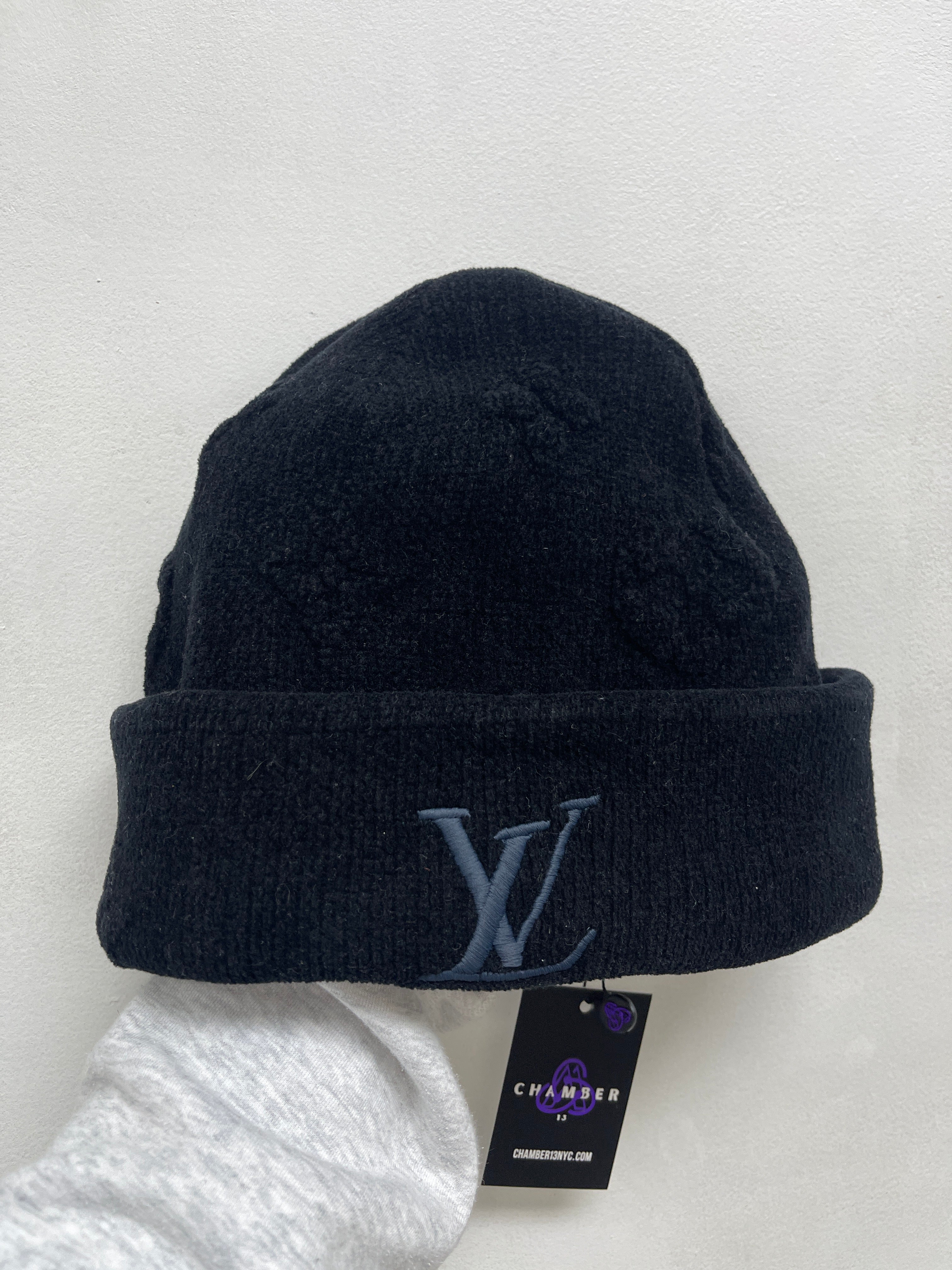 Louis Vuitton Black Monogram Crush Beanie
