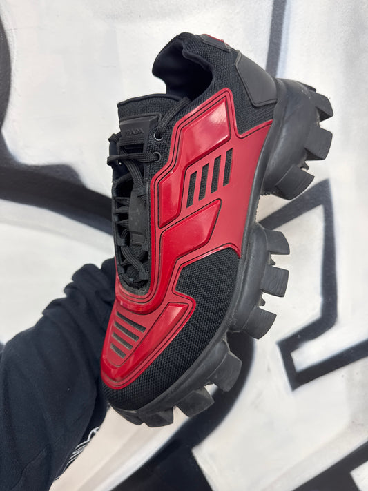 Prada Red Black Cloudbust Sneakers