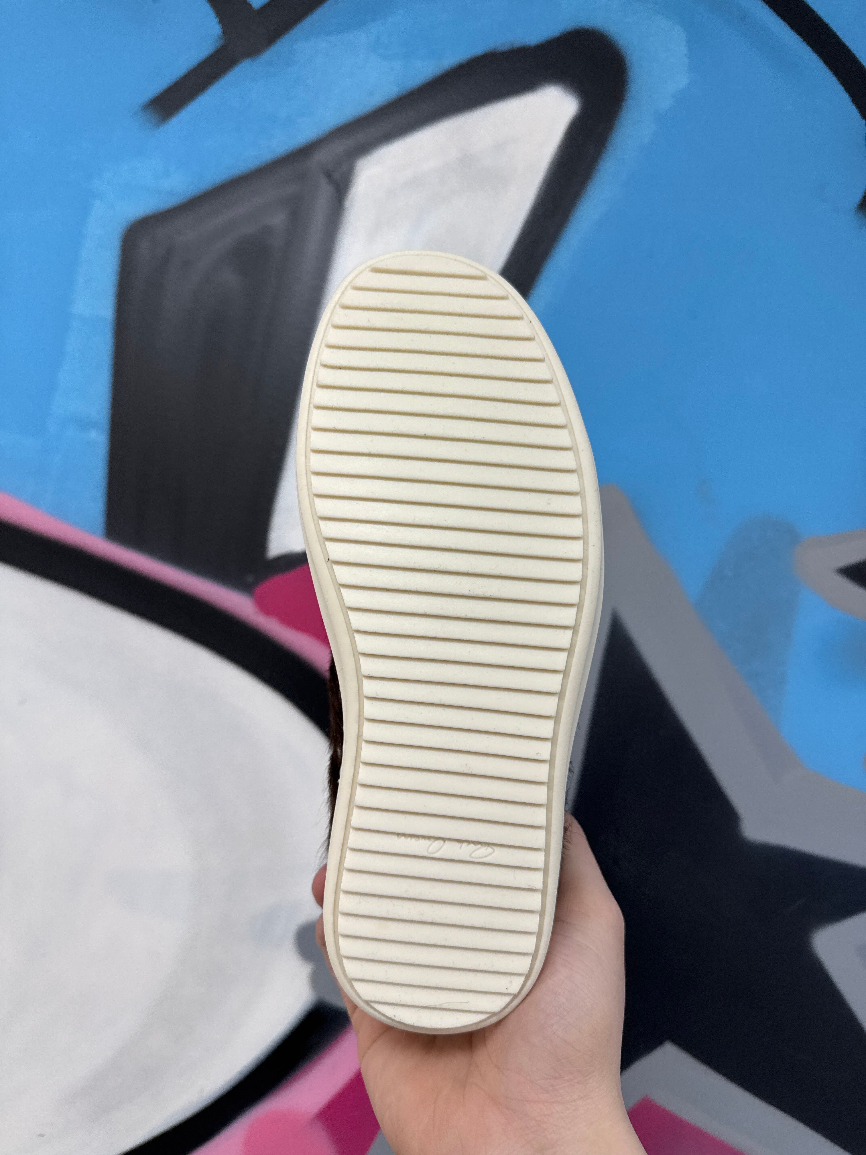 Rick Owens Brown Ponyhair Ramone Low Sneakers