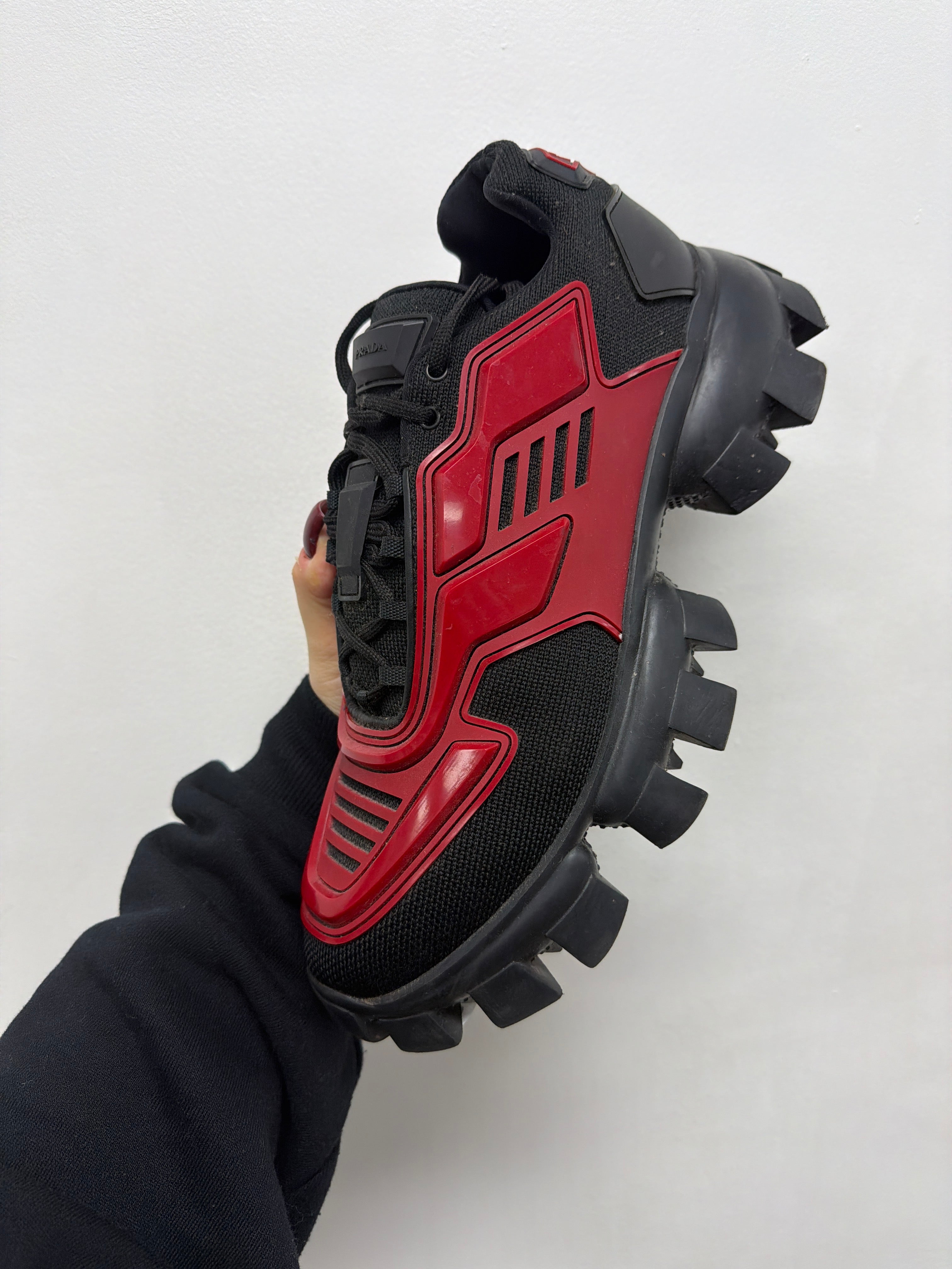 Prada Red Black Cloudbust Sneakers