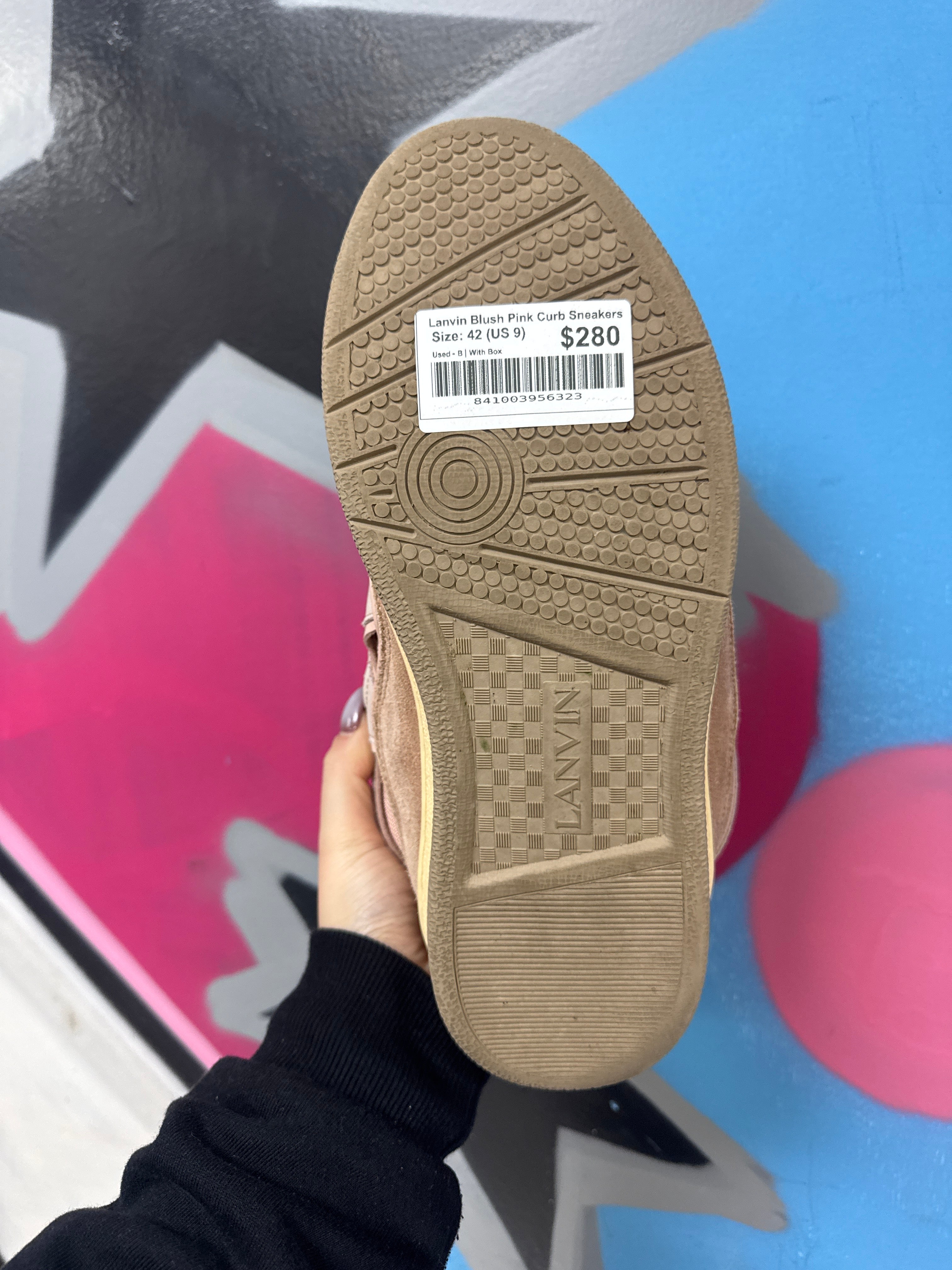 Lanvin Blush Pink Curb Sneakers