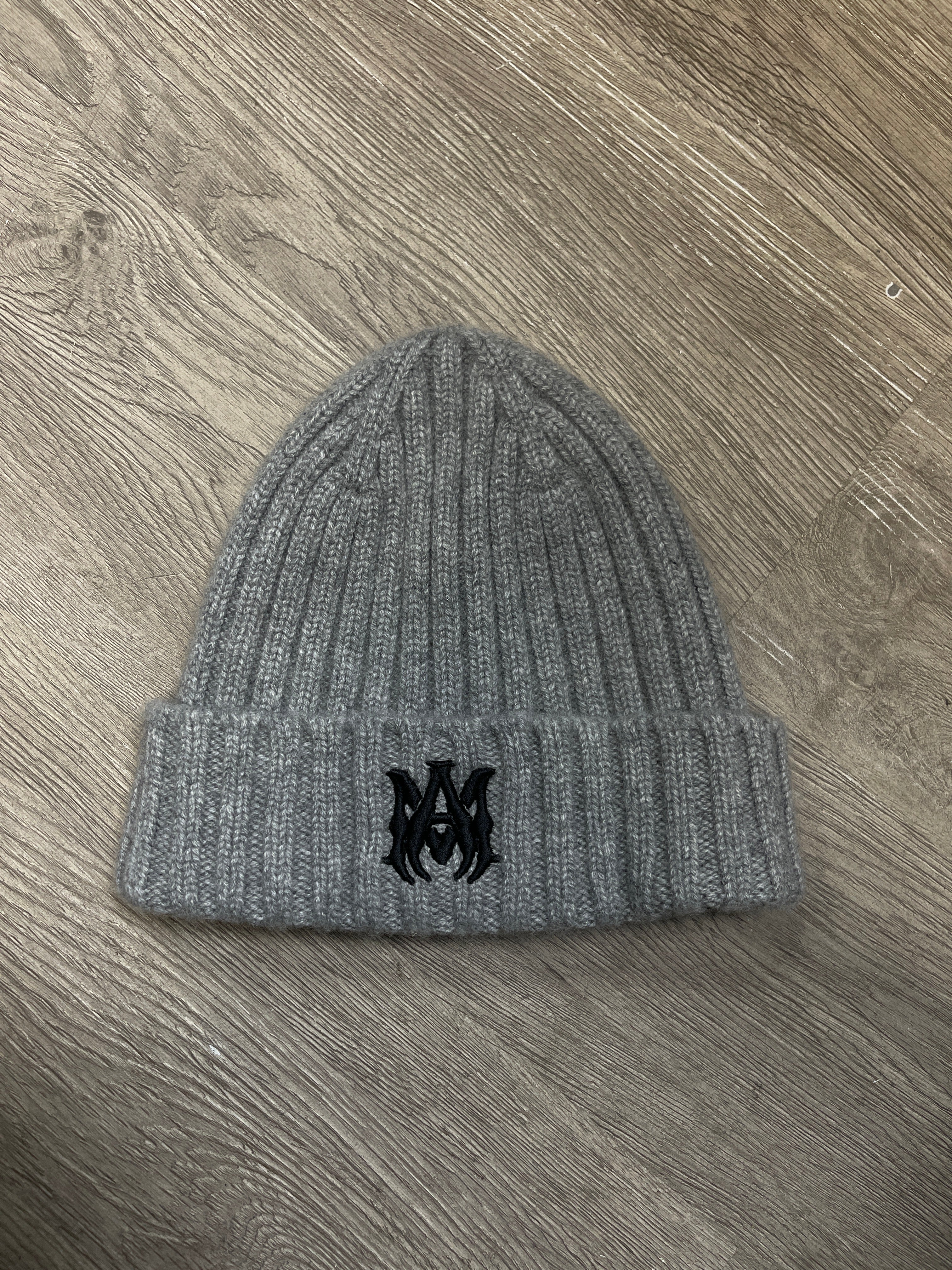 Amiri Grey Black MA Cashmere Beanie