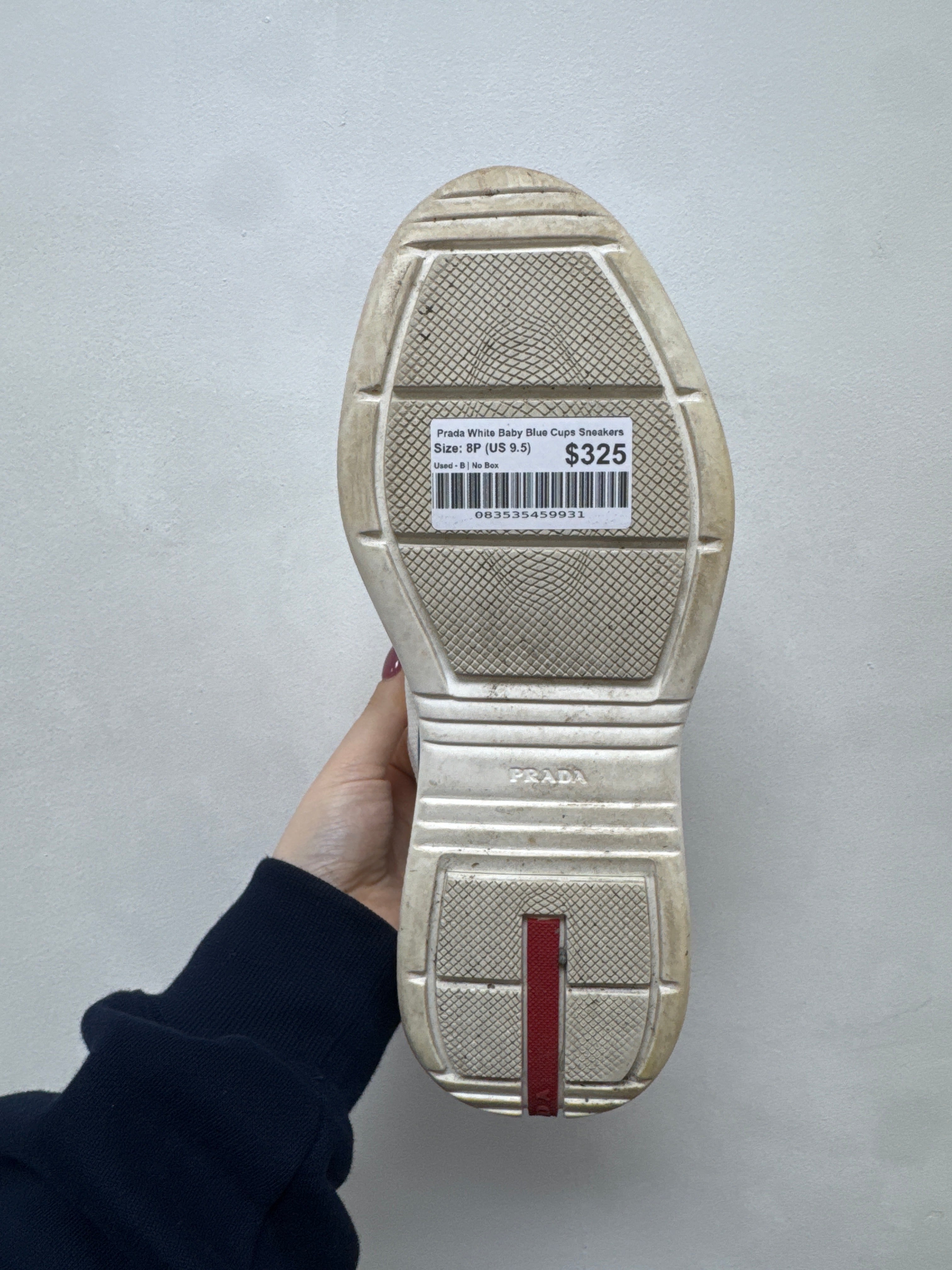 Prada White Baby Blue Cups Sneakers