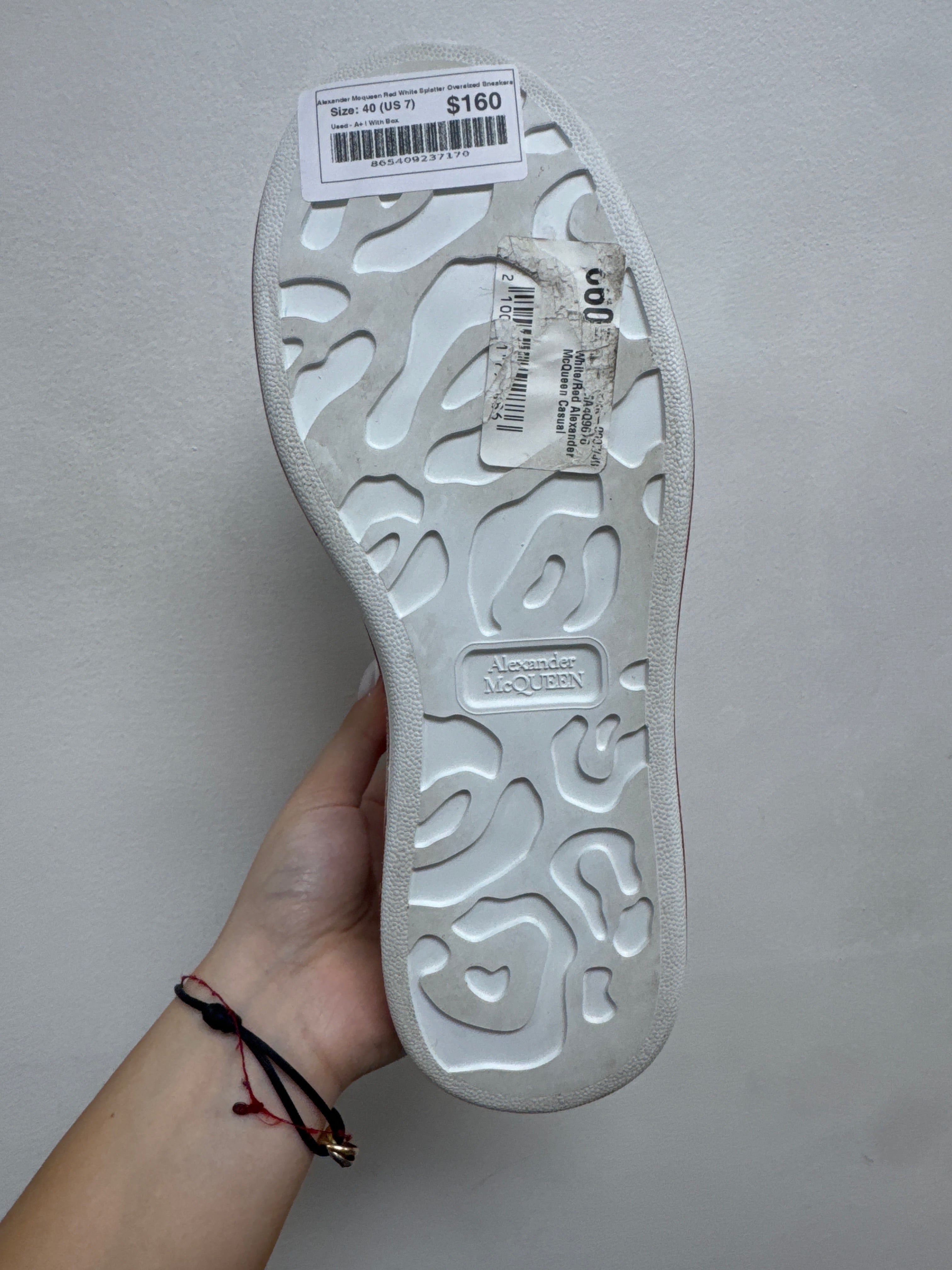 Alexander Mcqueen Red White Splatter Oversized Sneakers